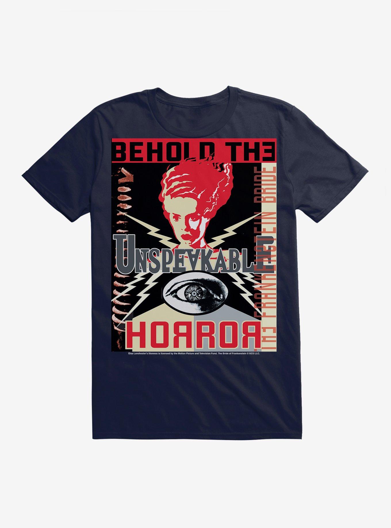 The Bride of Frankenstein Unspeakable Horror T-Shirt, NAVY, hi-res