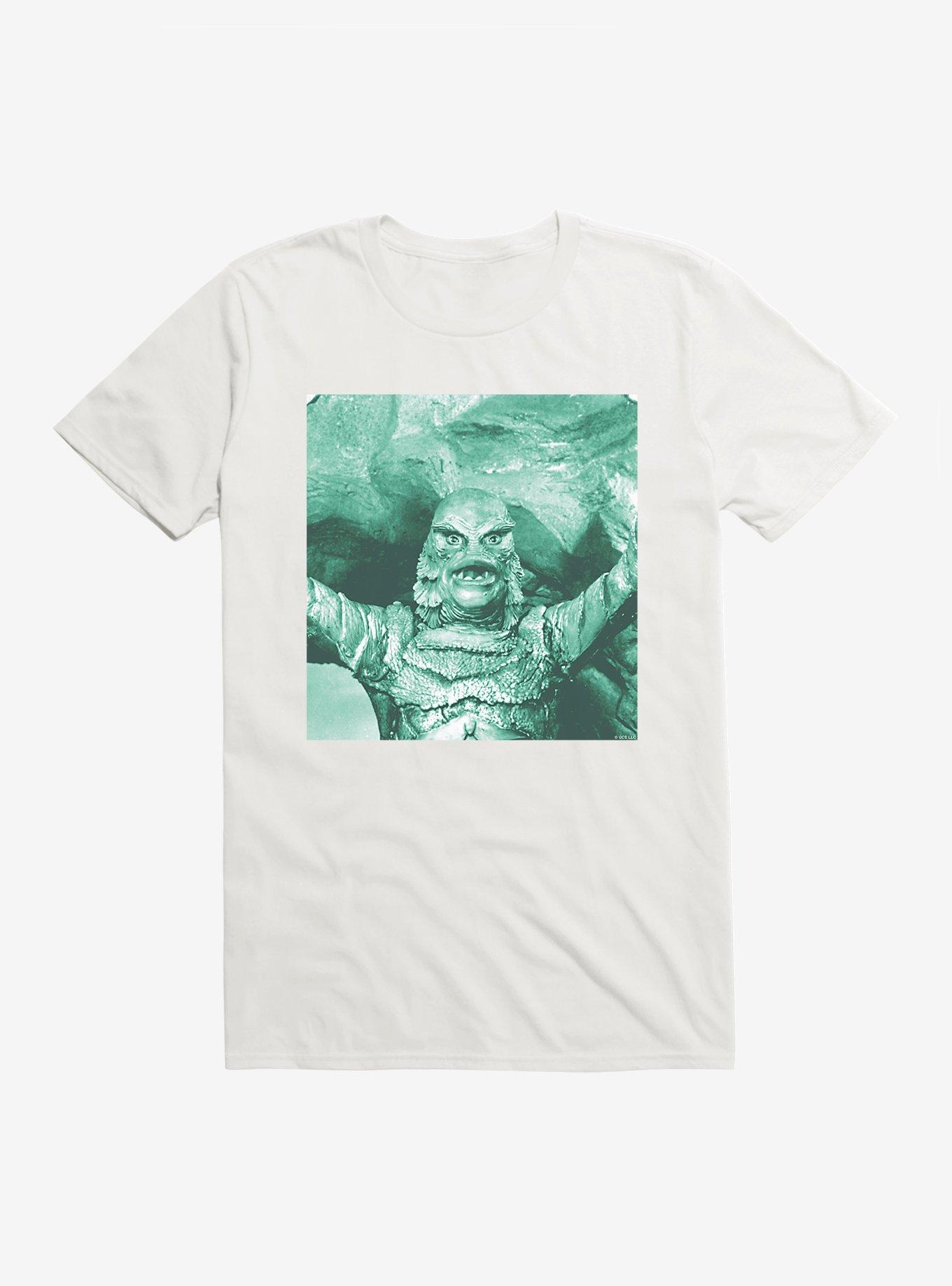 Creature From The Black Lagoon Live Action Green Scene T-Shirt, WHITE, hi-res