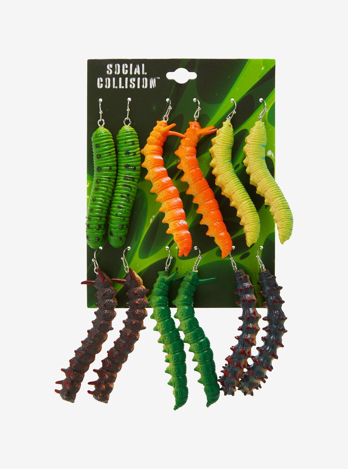 Social Collision Crawling Bug Earrings, , hi-res