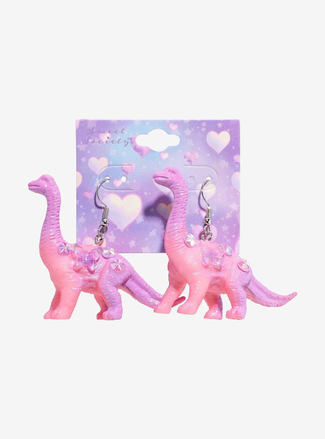 Sweet Society Pastel Gem Dinosaur Earrings, , hi-res