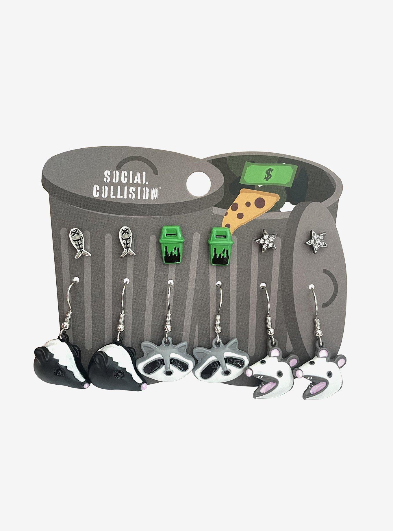 Social Collision Trash Critters Earring Set, , hi-res