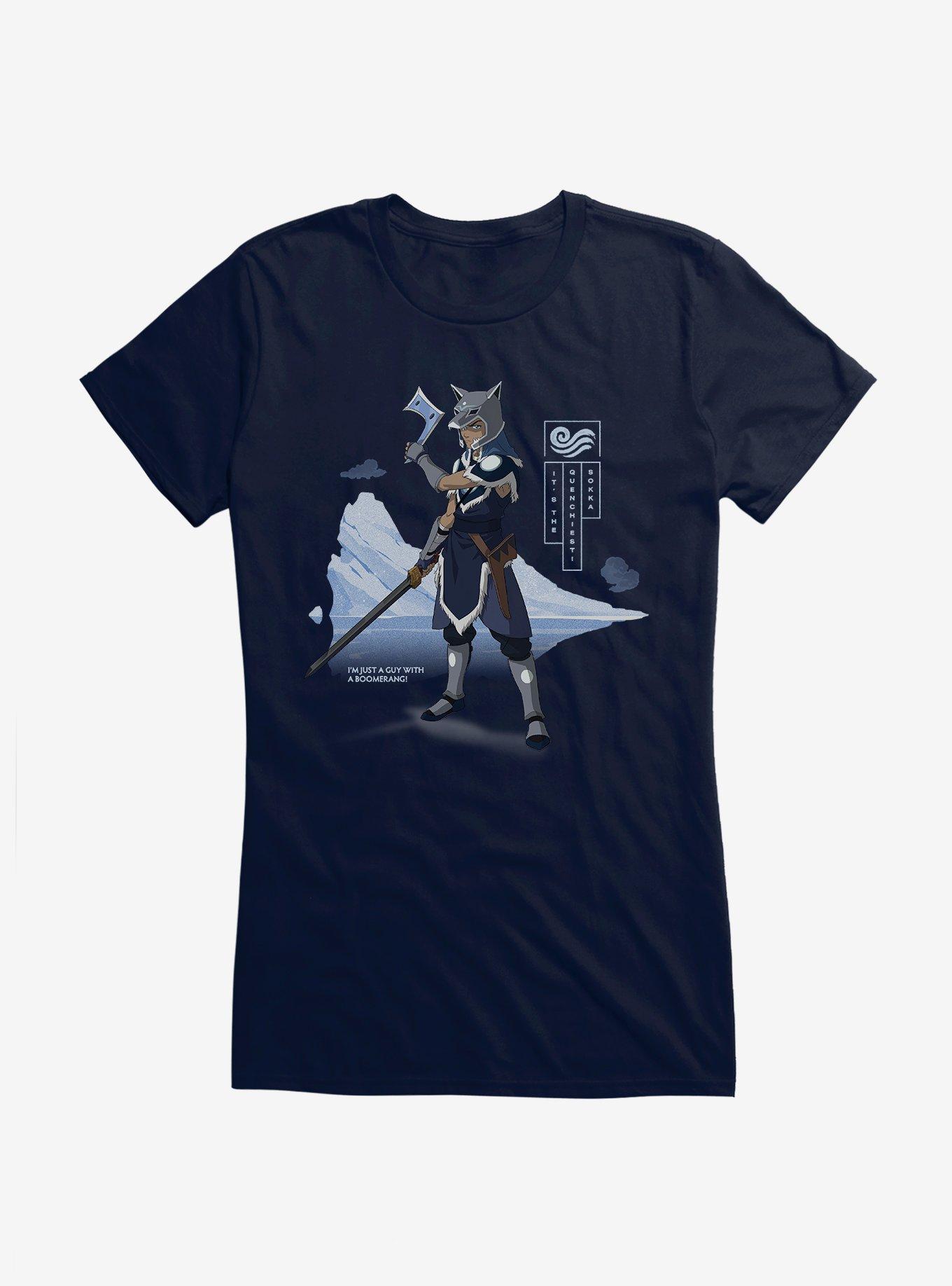 Avatar: The Last Airbender Sokka Armor Boomerang Girls T-Shirt, NAVY, hi-res
