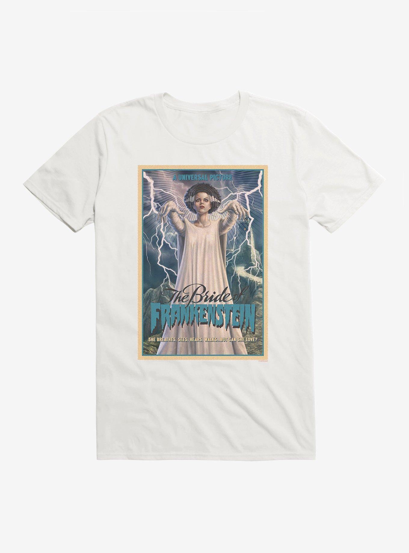 Universal Monsters Bride Of Frankenstein Can She Love? T-Shirt, WHITE, hi-res