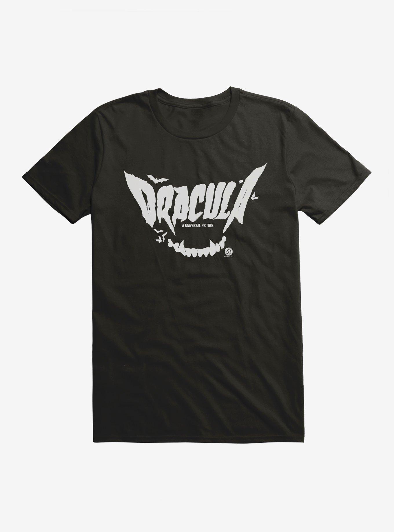 Dracula Fang Script Art T-Shirt, BLACK, hi-res