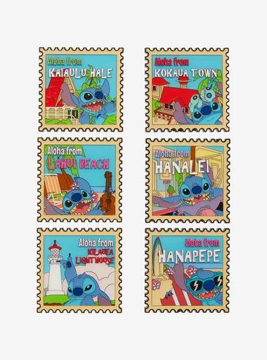 Loungefly Disney Stitch Hawai'i Stamp Blind Box Enamel Pin Loungefly Disney Stitch Hawai'i Stamp Blind Box Enamel Pin