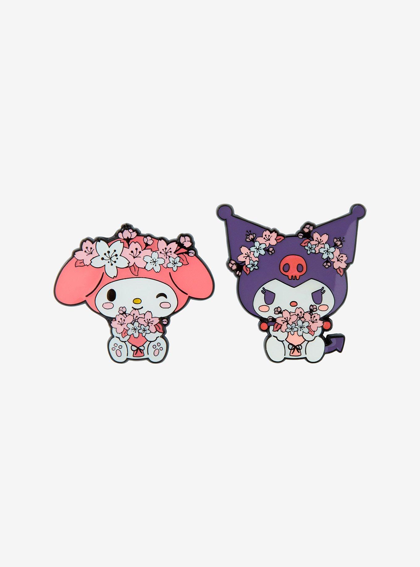 My Melody & Kuromi Sakura Enamel Pin Set, , hi-res