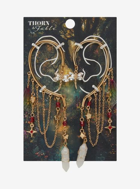Thorn & Fable Dragonfly Crystal Ear Cuffs | Hot Topic