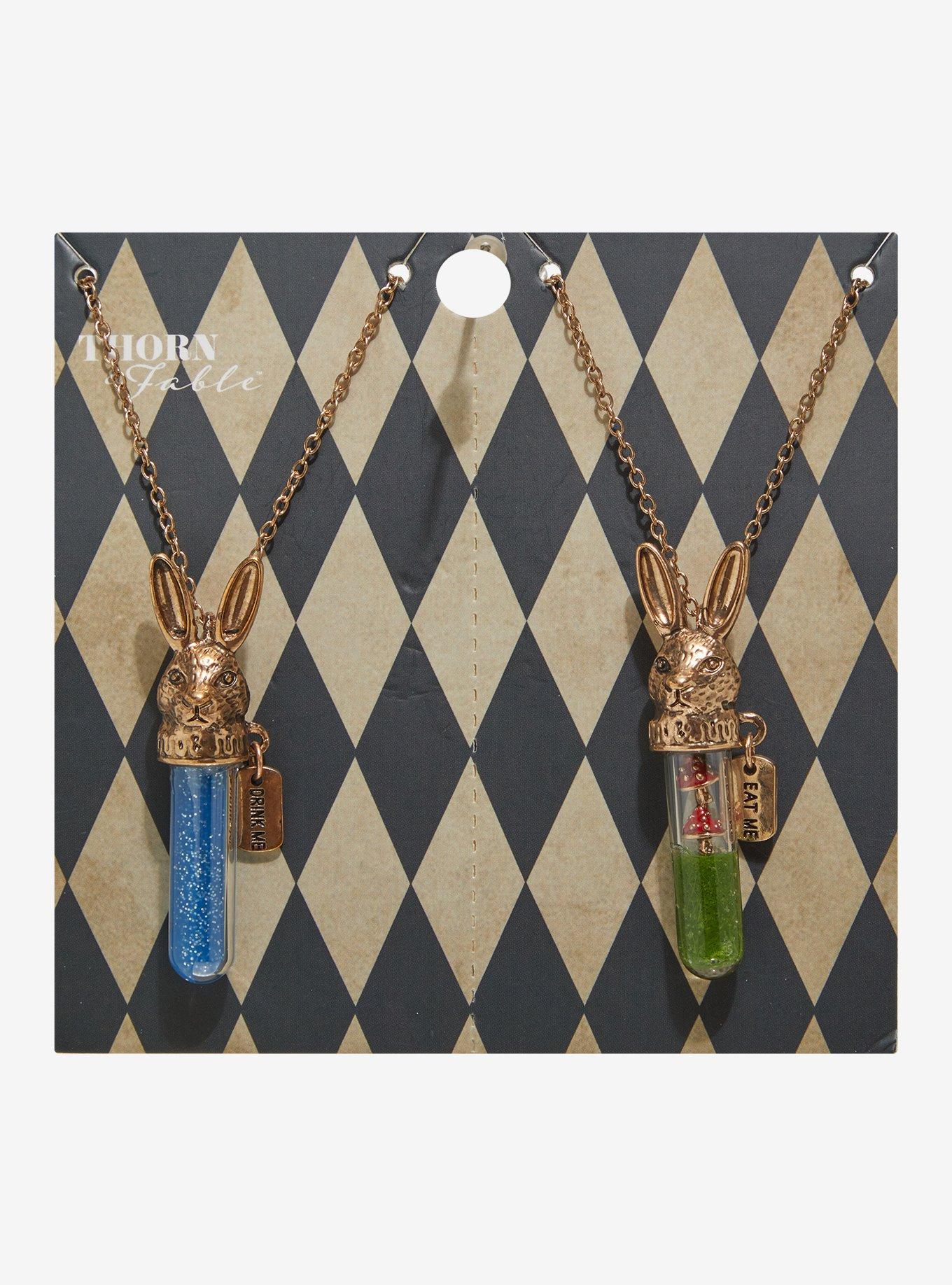 Thorn & Fable Rabbit Bottle Best Friend Necklace Set, , hi-res