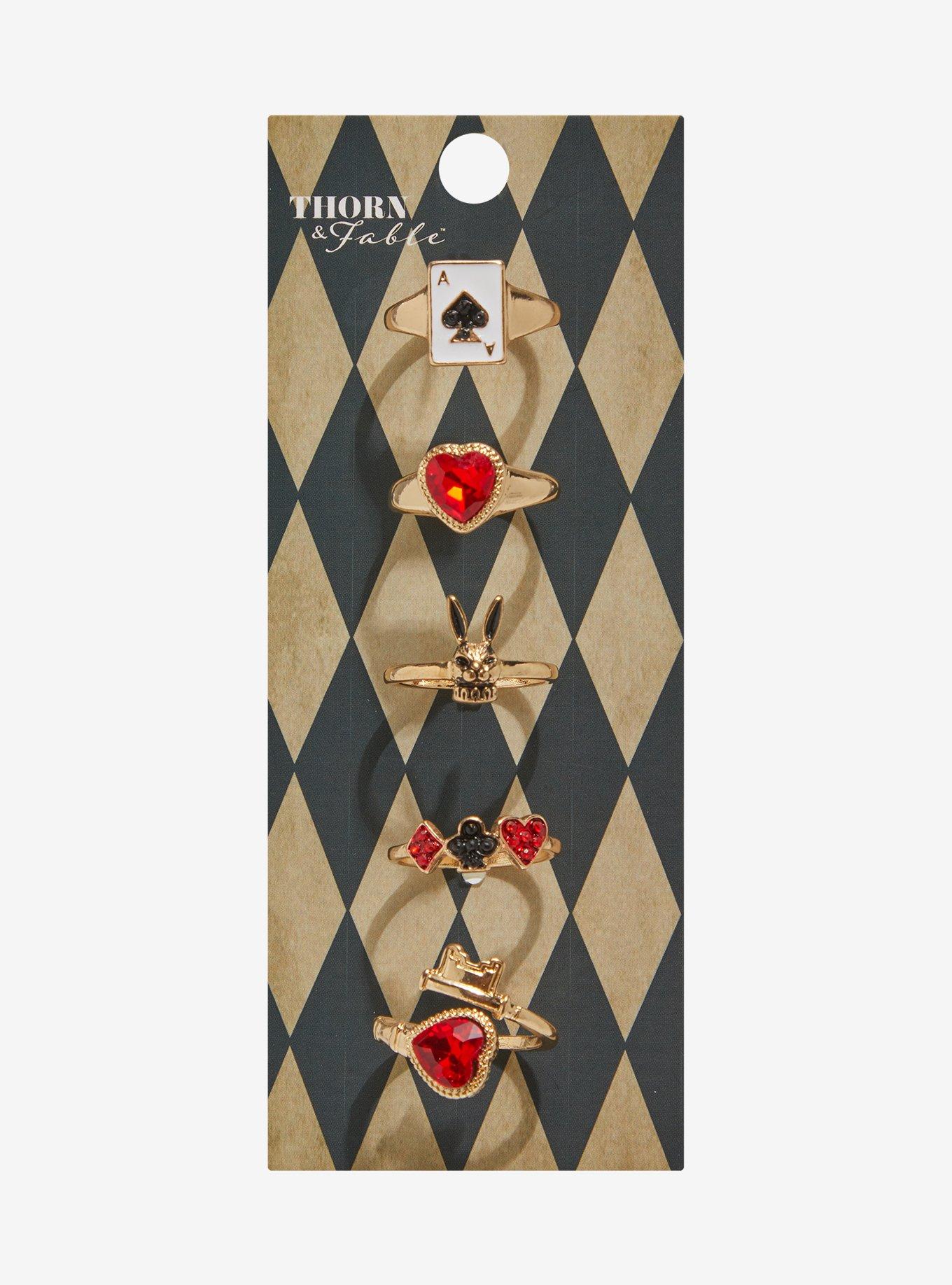 Thorn & Fable Rabbit Card Suit Ring Set, , hi-res