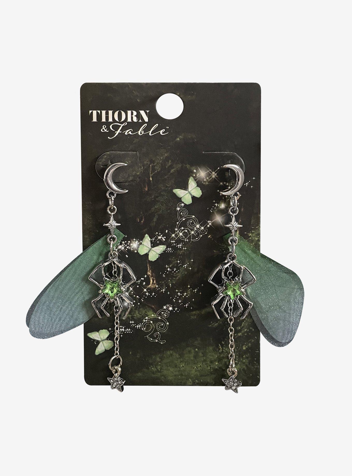 Thorn & Fable Dark Sider Wing Drop Earrings, , hi-res