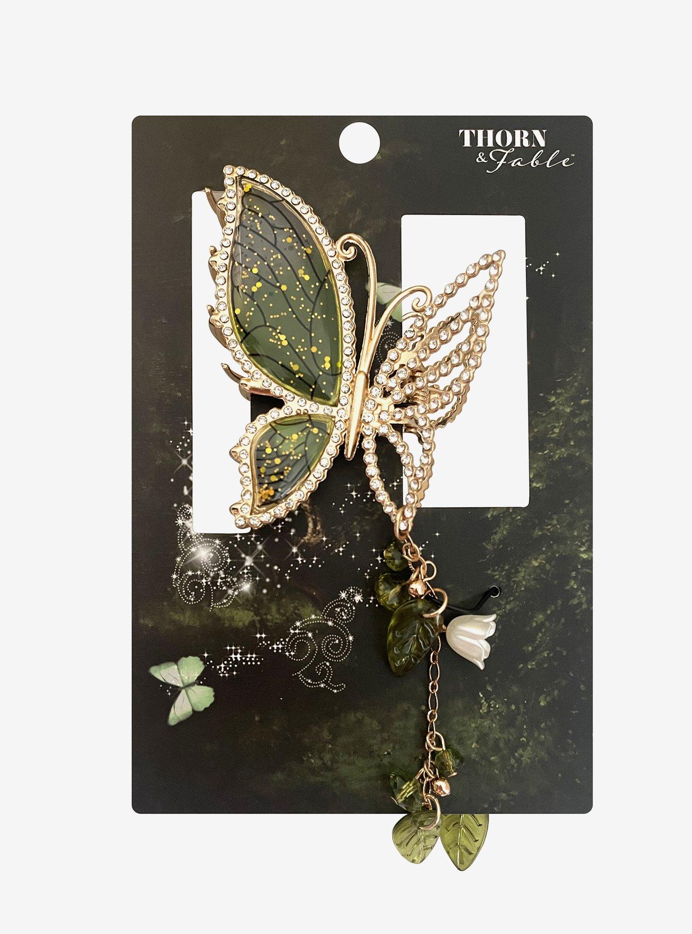 Thorn & Fable Bling Butterfly Leaf Claw Hair Clip | Hot Topic