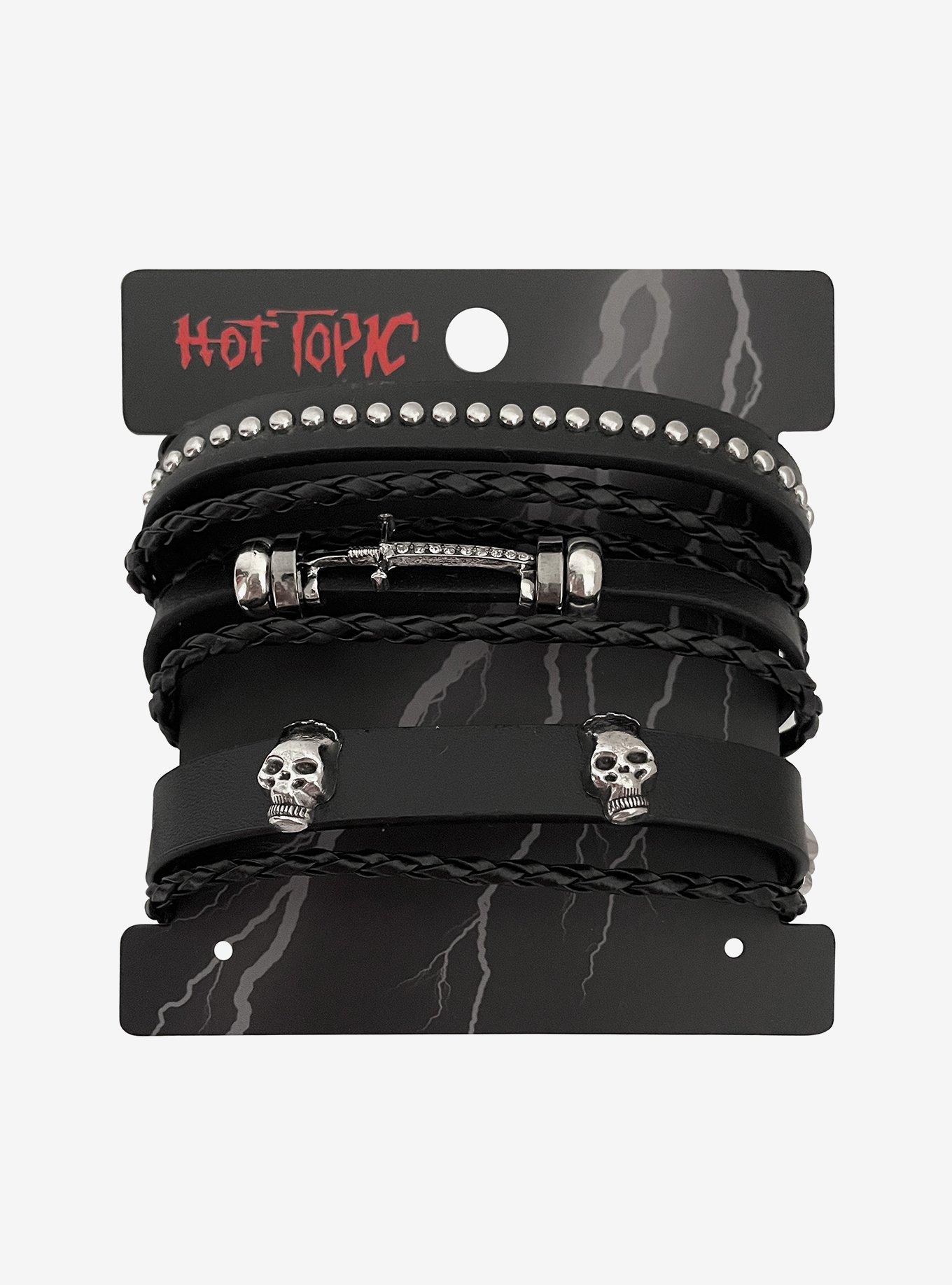 Skull & Sword Cord Bracelet Set, , hi-res