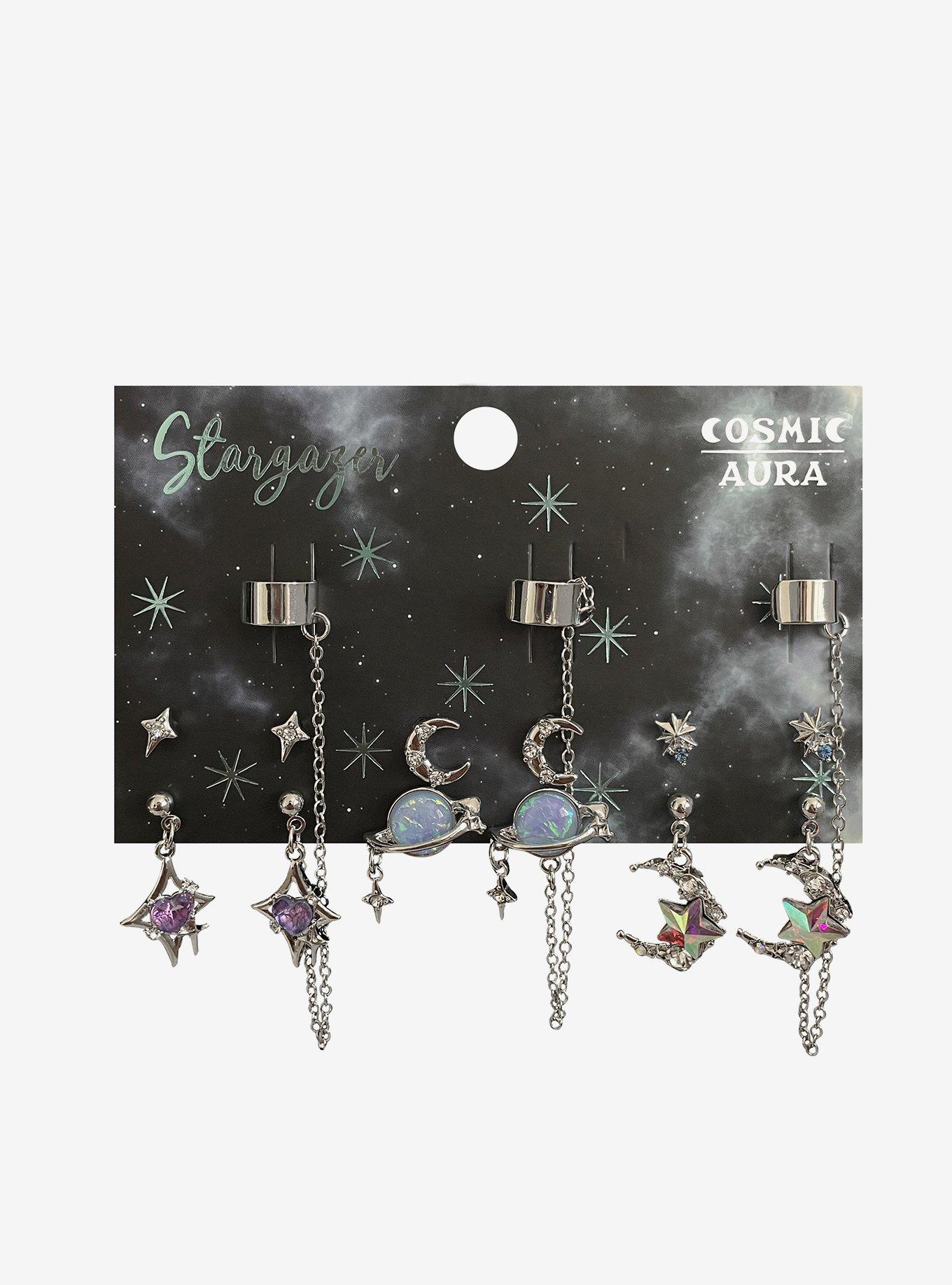 Cosmic Aura Planet Star Earring Set, , hi-res