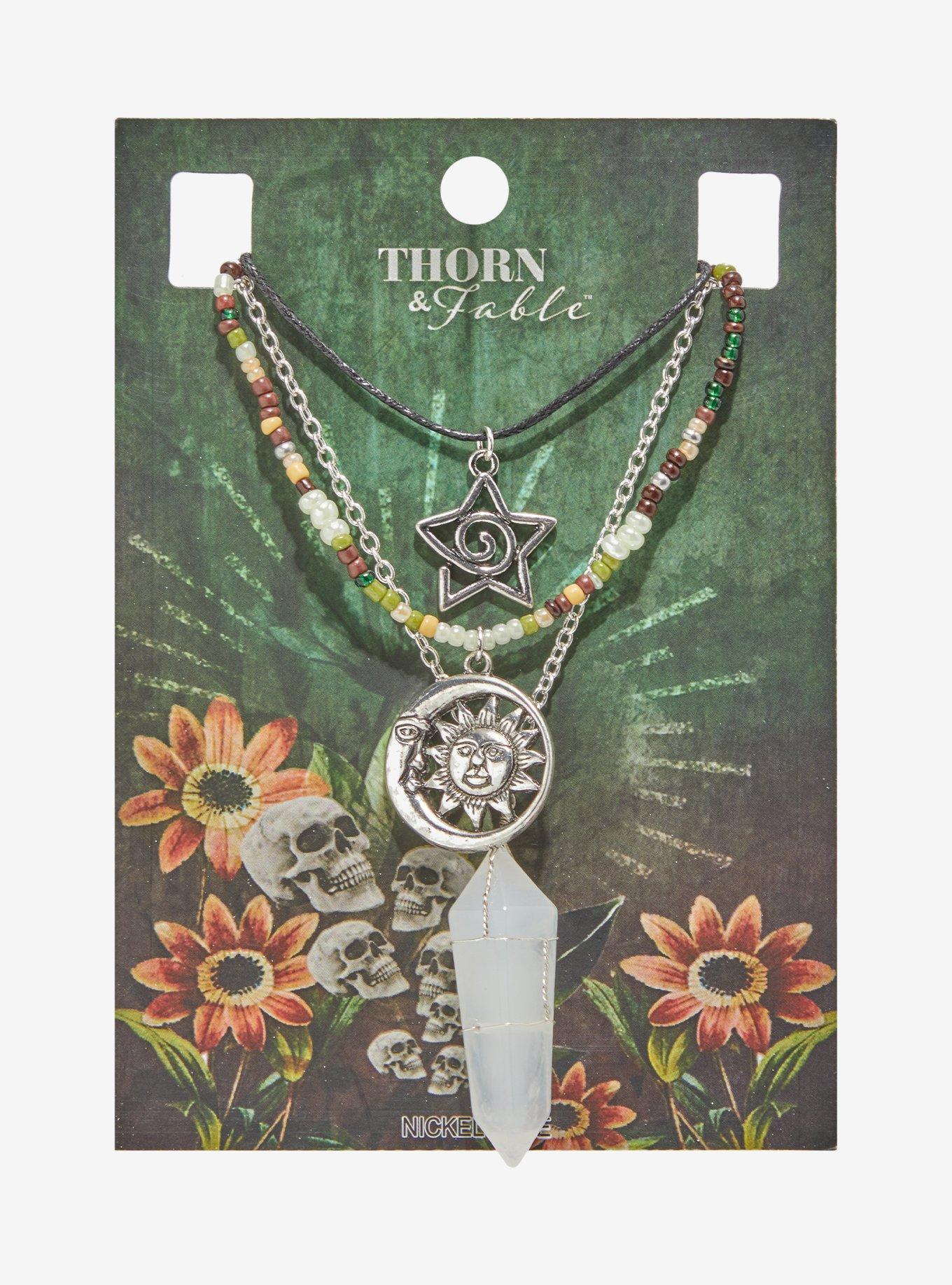 Thorn & Fable Celestial Crystal Layered Necklace, , hi-res