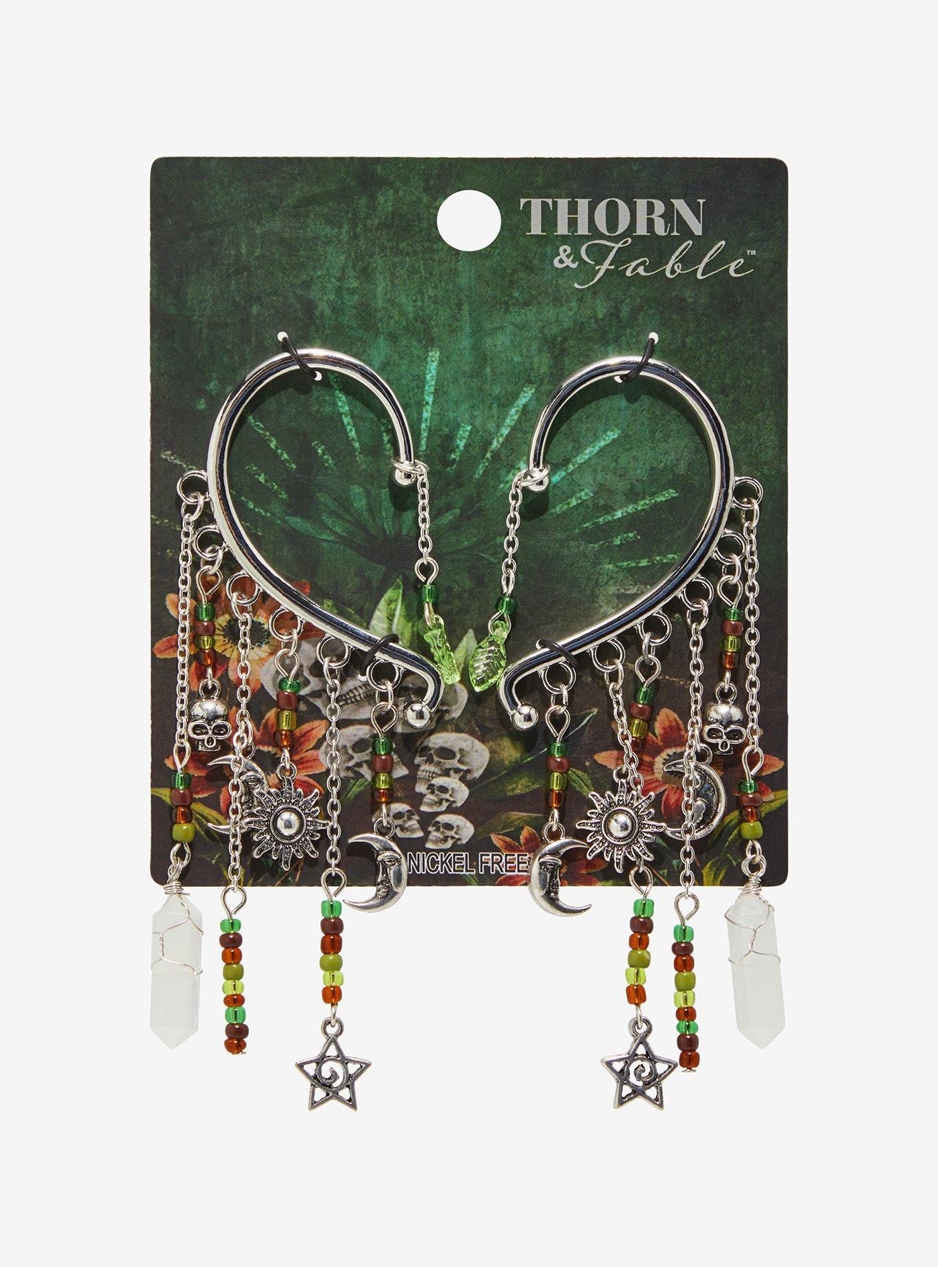 Thorn & Fable Crystal Celestial Drop Ear Cuffs, , hi-res