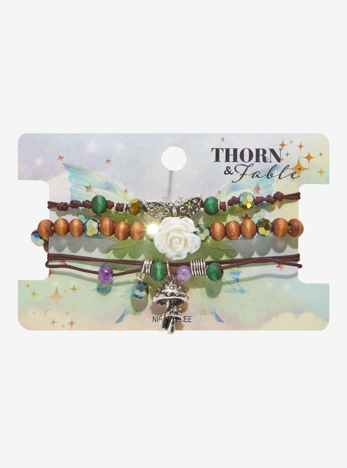 Thorn & Fable Mushroom Butterfly Bracelet Set, , hi-res