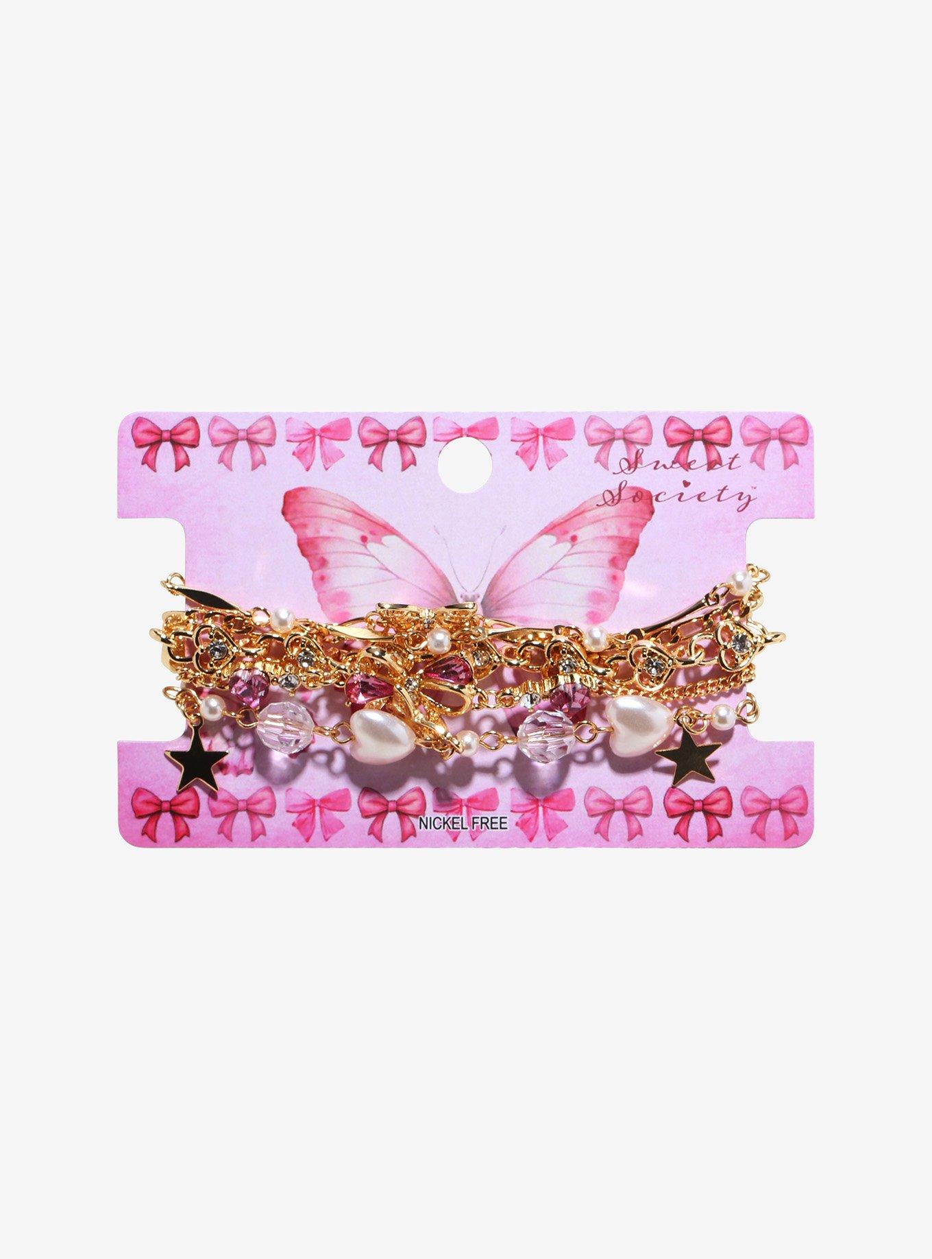 Sweet Society Heart Star Bow Bracelet Set, , hi-res