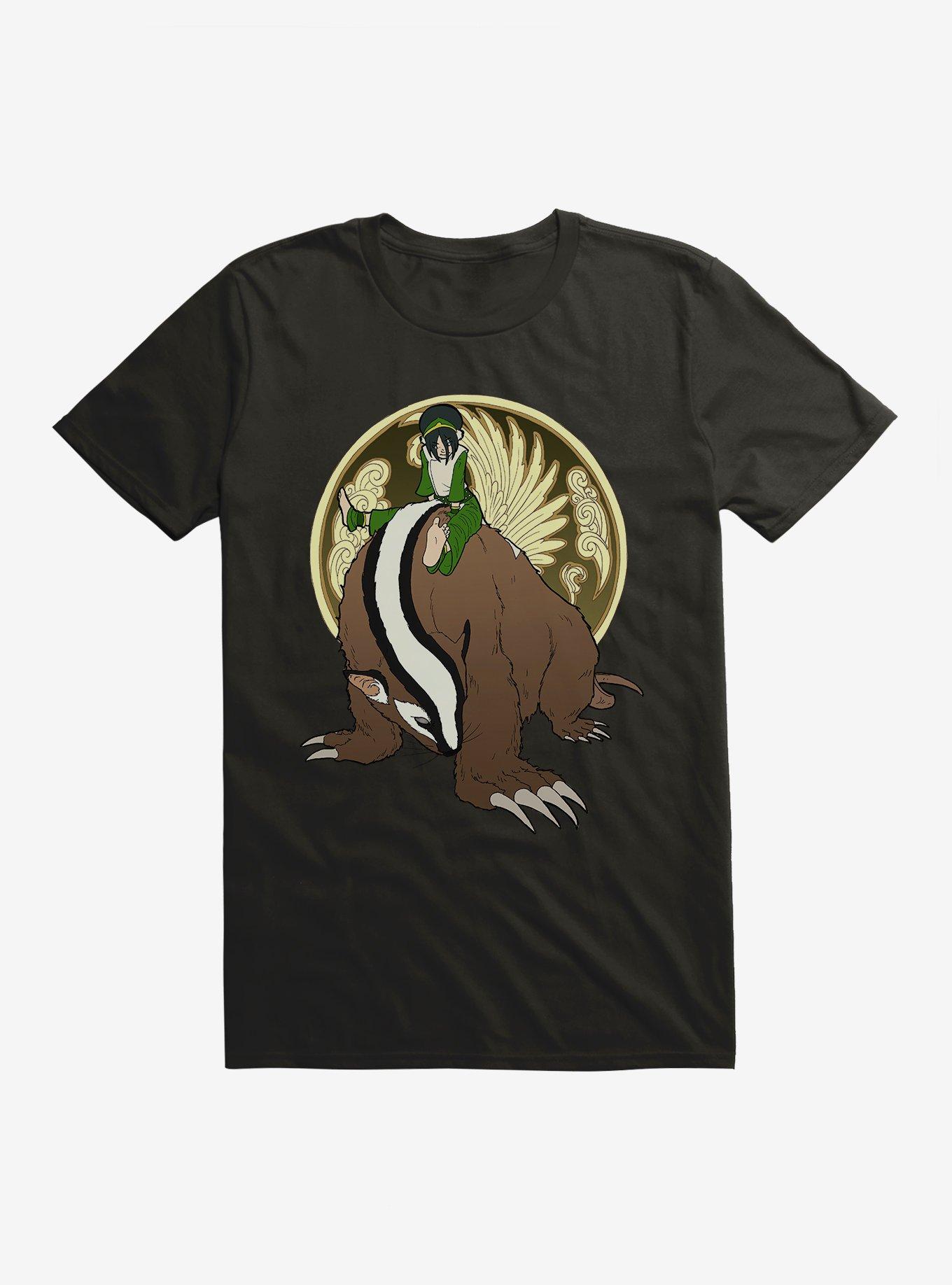 Avatar: The Last Airbender Toph And The Badgermole T-Shirt, BLACK, hi-res