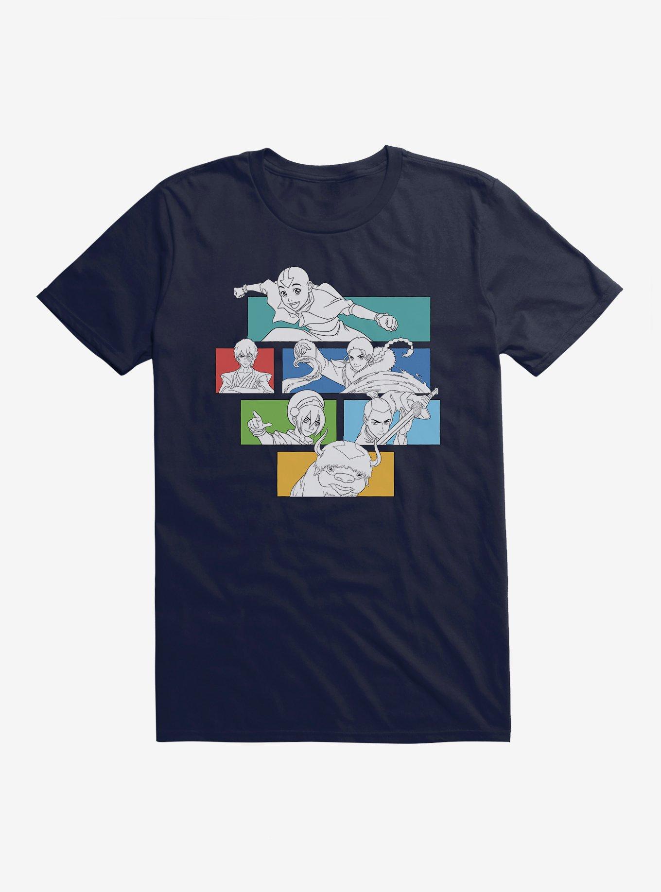 Avatar: The Last Airbender Characters Colorblock T-Shirt, NAVY, hi-res