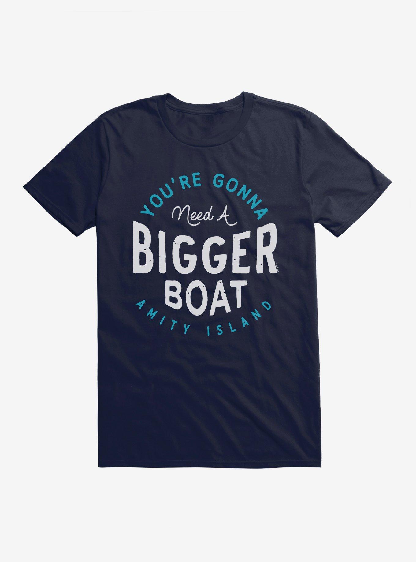 Jaws Amity Island Need A Bigger Boat T-Shirt, NAVY, hi-res