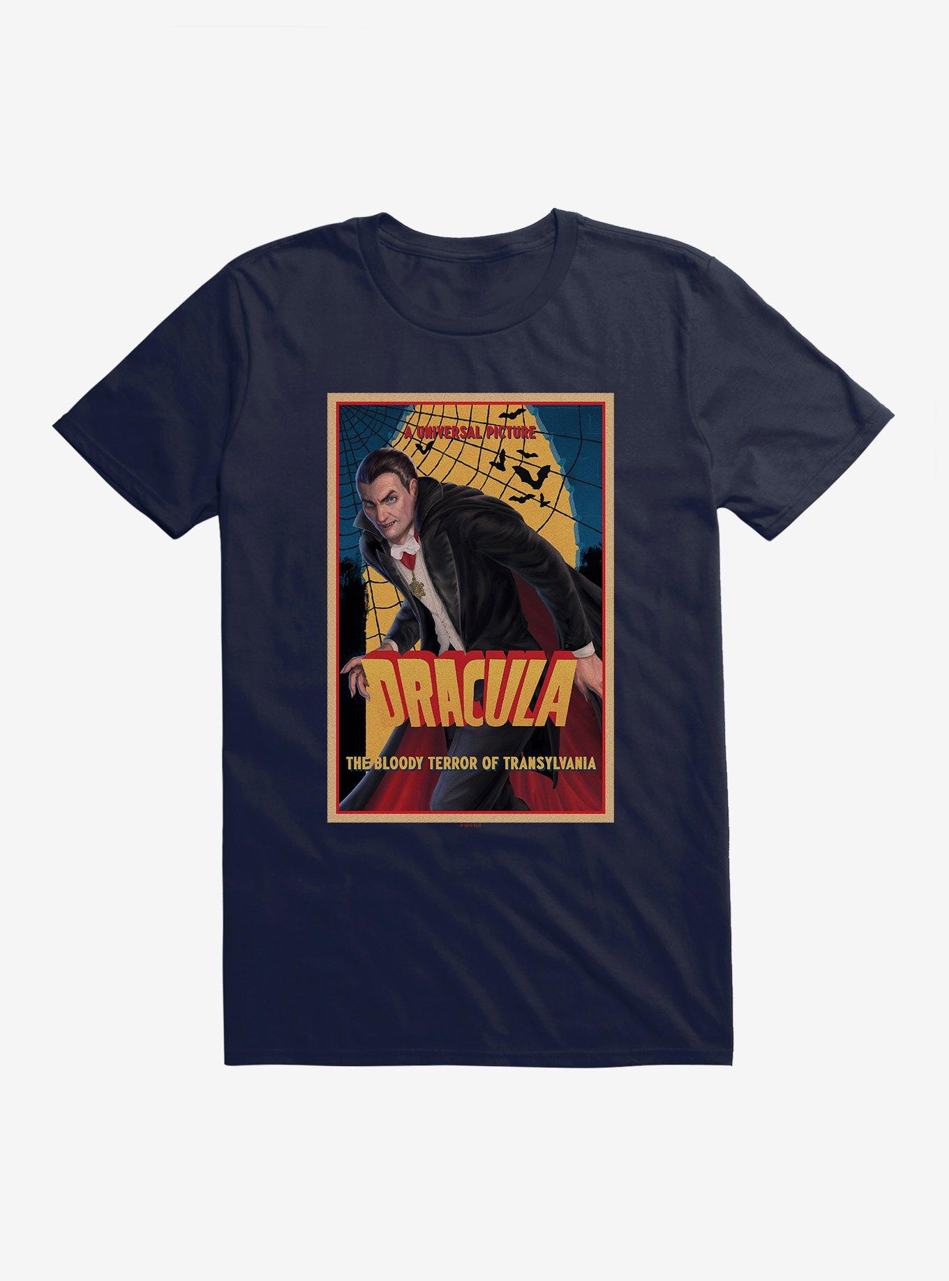 Universal Monsters Dracula Bloody Terror Of Transylvania T-Shirt, NAVY, hi-res