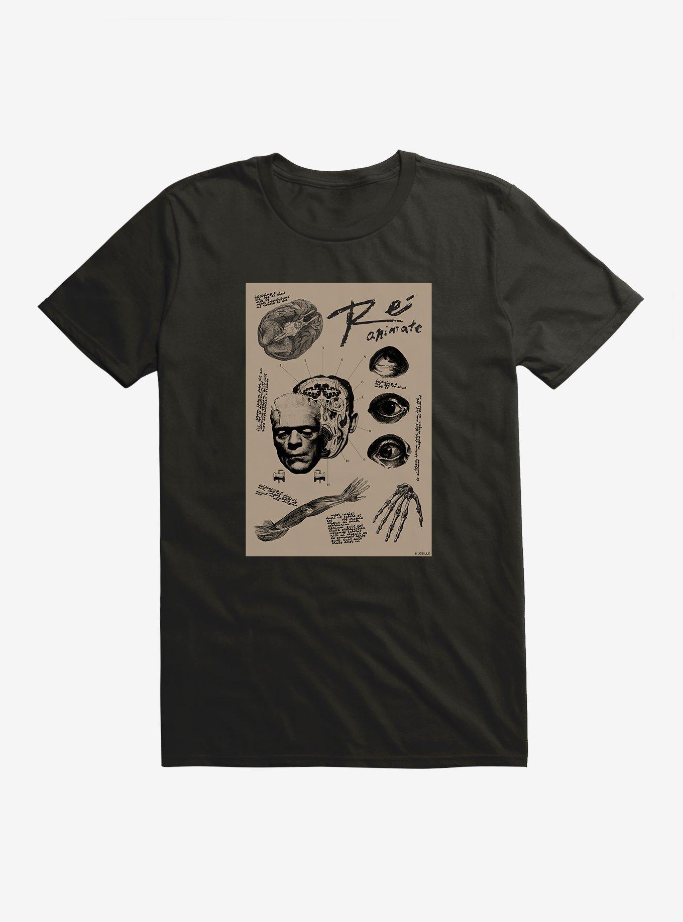 Universal Monsters Frankenstein Anatomy T-Shirt, BLACK, hi-res