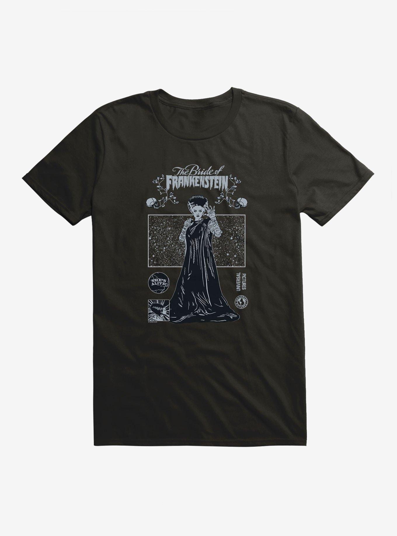 Bride Of Frankenstein Shockingly Terrifying T-Shirt, BLACK, hi-res