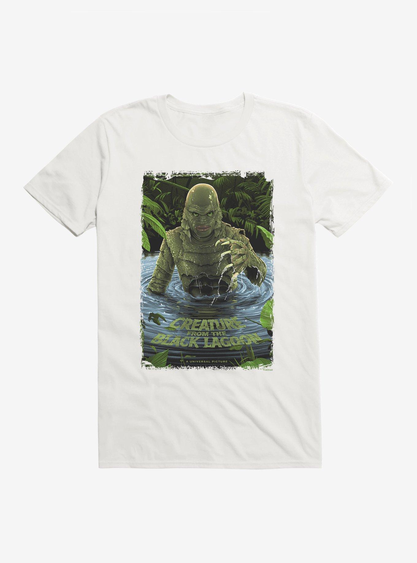 Creature From The Black Lagoon Original Horror Show Movie Poster T-Shirt, WHITE, hi-res