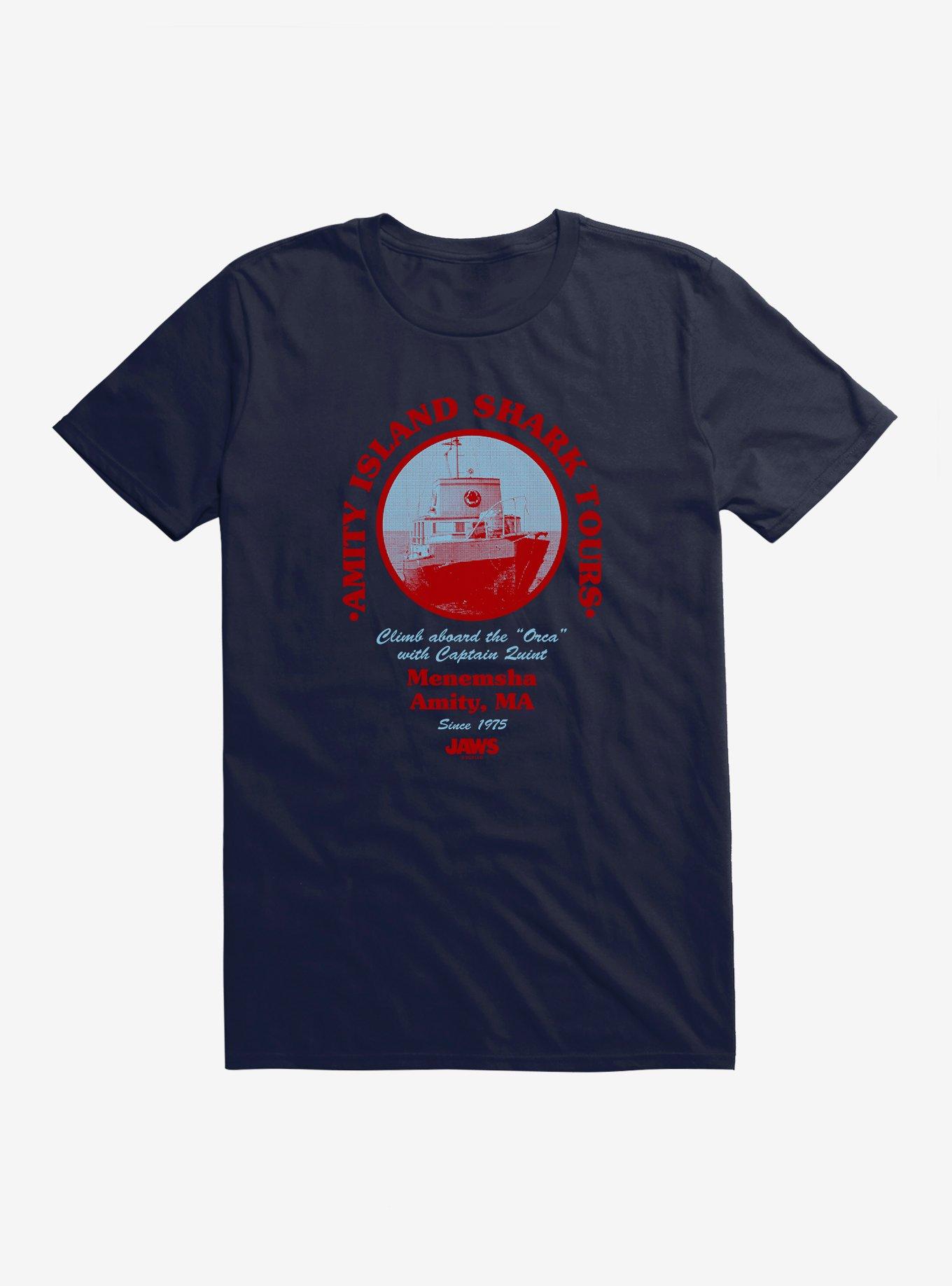 All+Every Jaws Amity Island Shark Tours Est 1975 Men's T-Shirt Black