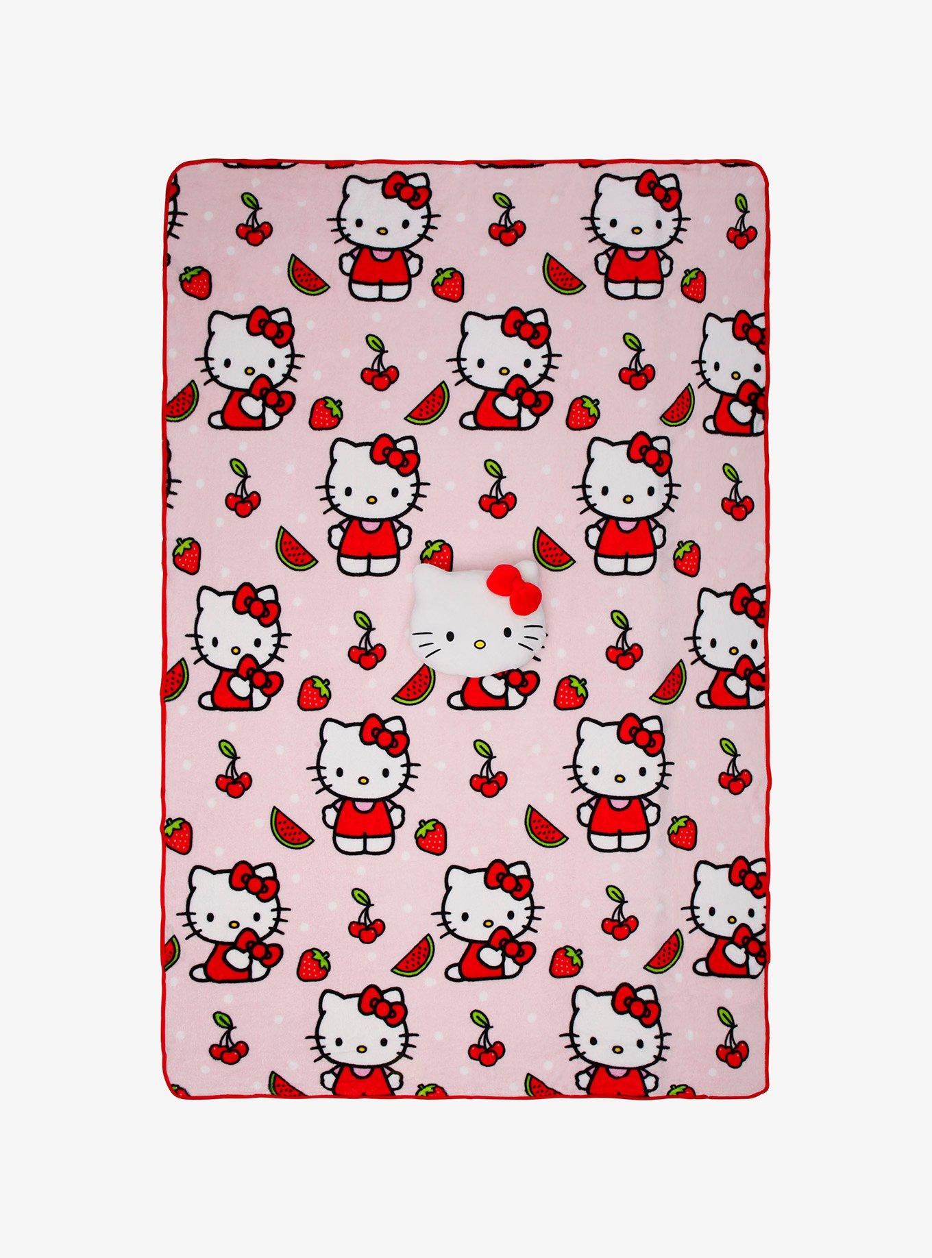 Hello Kitty Fruits Nogginz Pillow & Blanket Set, , hi-res