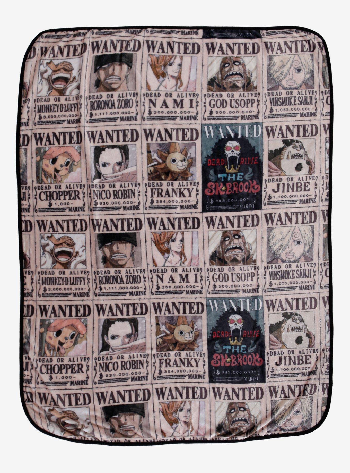 One Piece Wanted Poster Throw Blanket, , hi-res