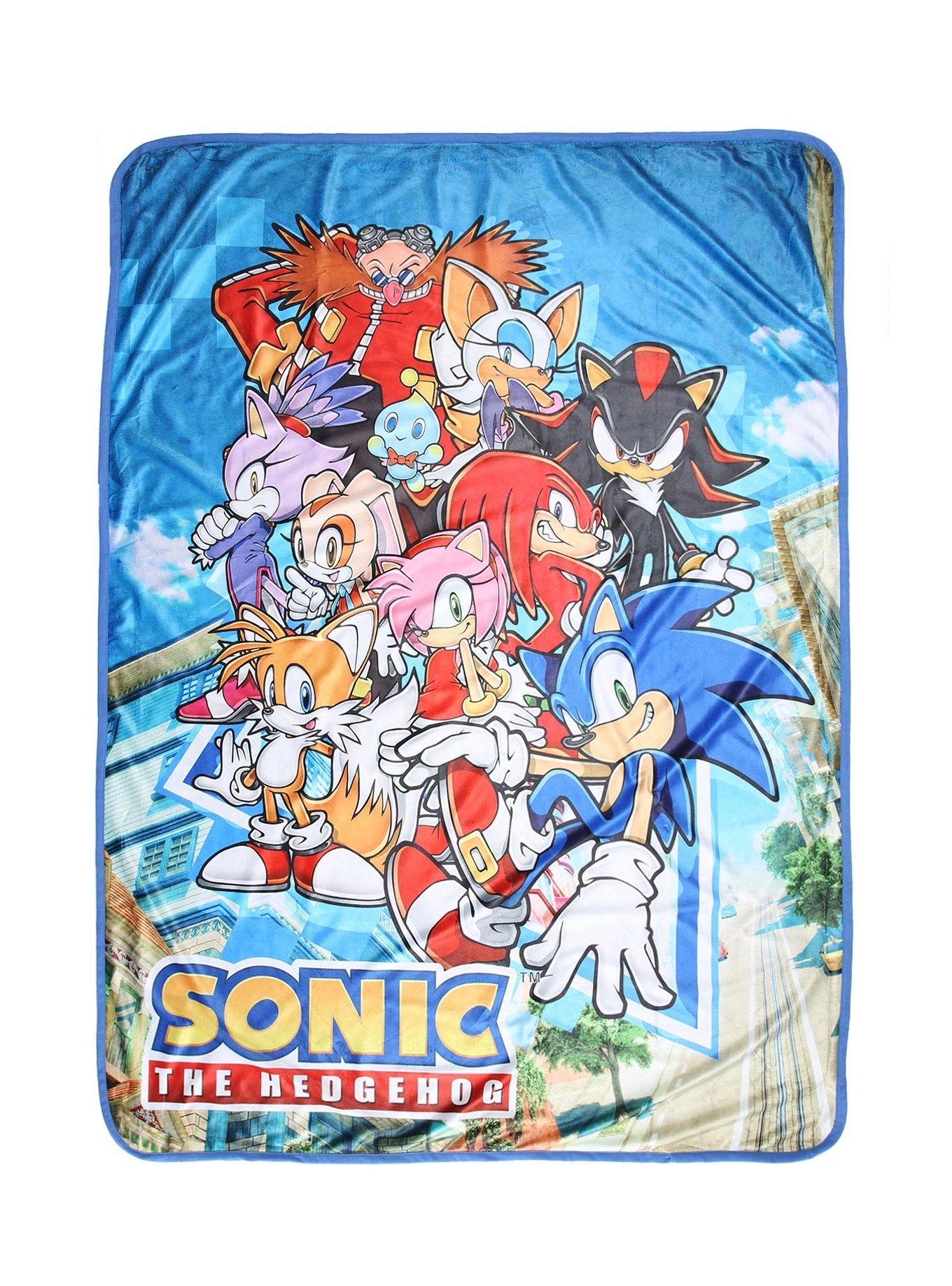 Sonic The Hedgehog Characters Throw Blanket, , hi-res