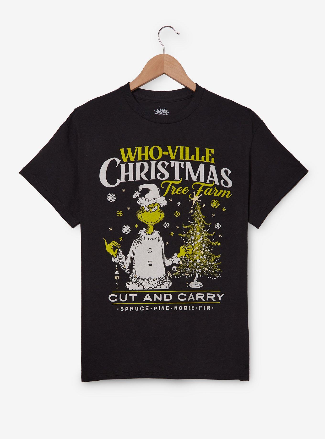 How the Grinch Stole Christmas The Grinch Who-ville Christmas Tree Farm T-Shirt — BoxLunch Exclusive, , hi-res