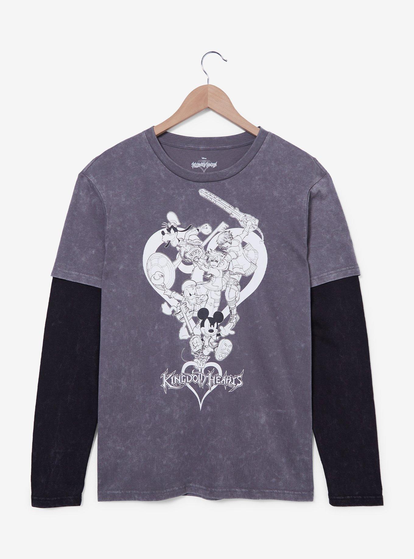 Disney Kingdom Hearts Characters Layered Long Sleeve T-Shirt — BoxLunch Exclusive, , hi-res