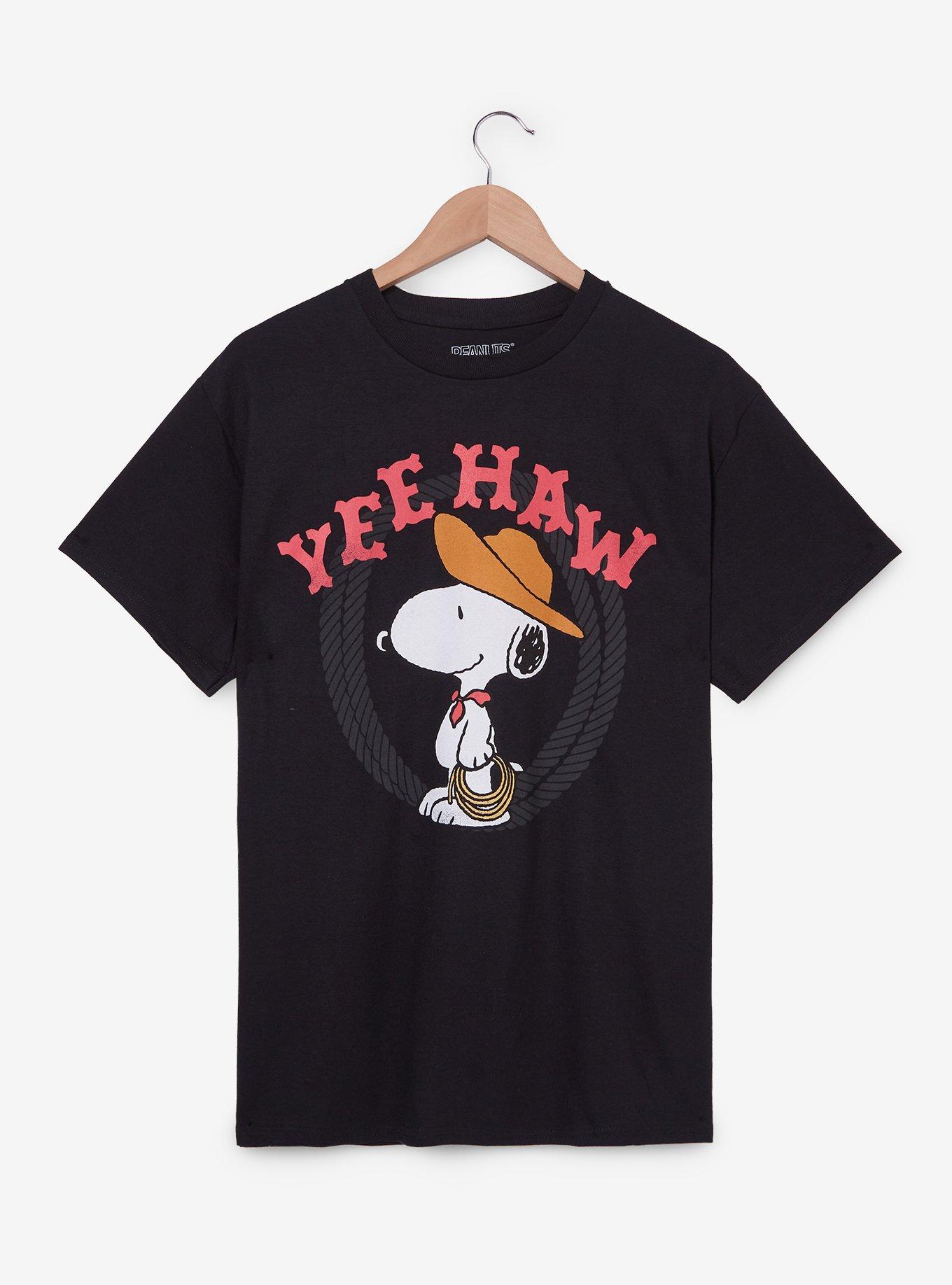 Peanuts Snoopy Yeehaw Western T-Shirt &mdash; BoxLunch Exclusive, BLACK, hi-res