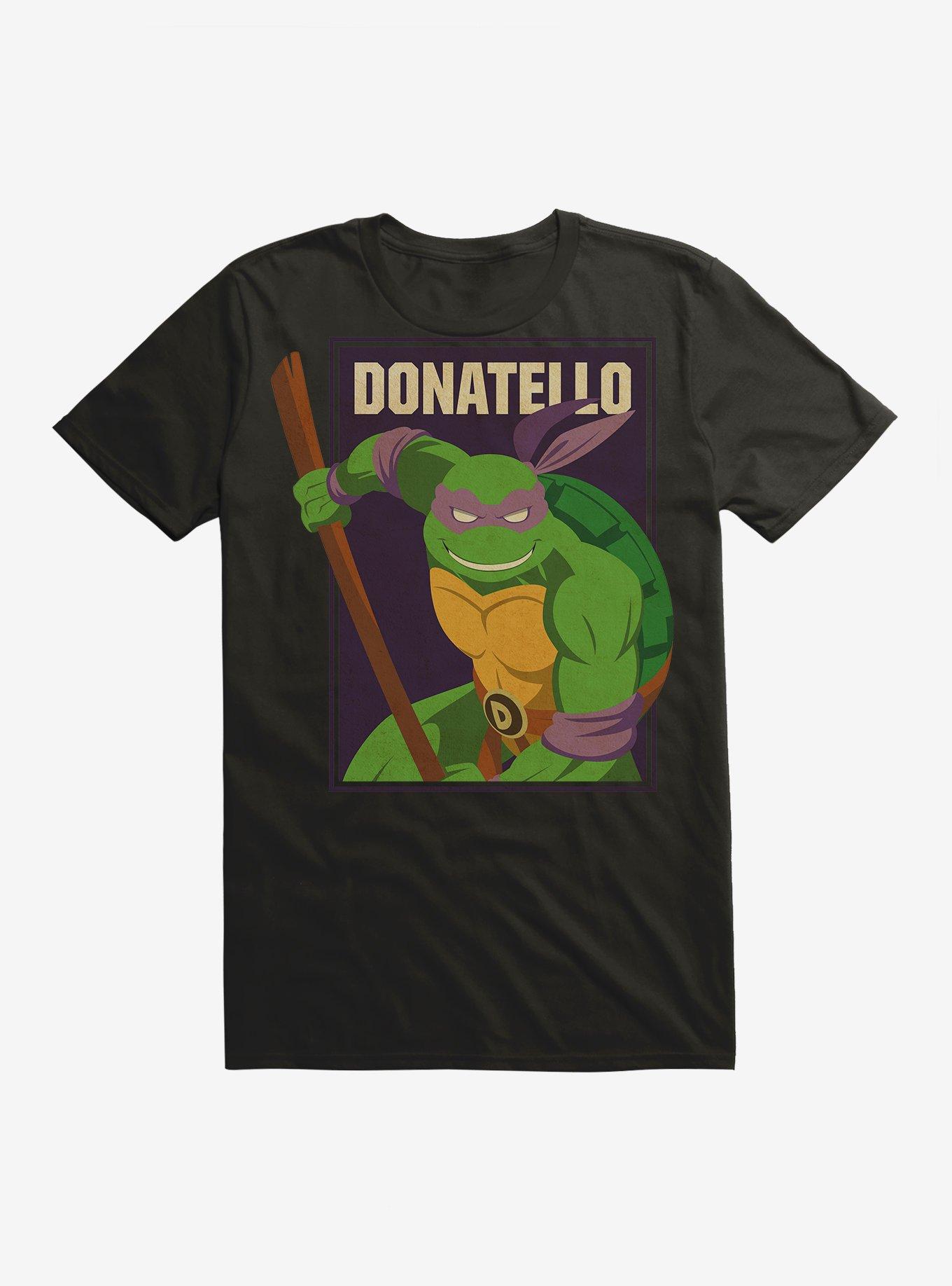 Teenage Mutant Ninja Turtles Donatello Action Pose Square Black T-Shirt