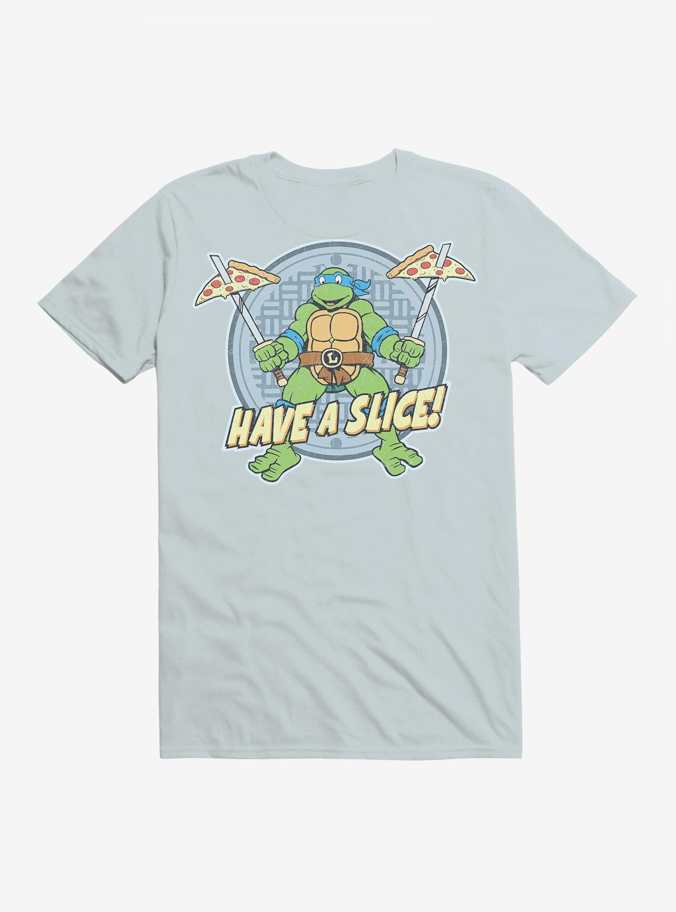 Teenage Mutant Ninja Turtles Leonardo Have A Slice Blue T-Shirt, LIGHT BLUE, hi-res