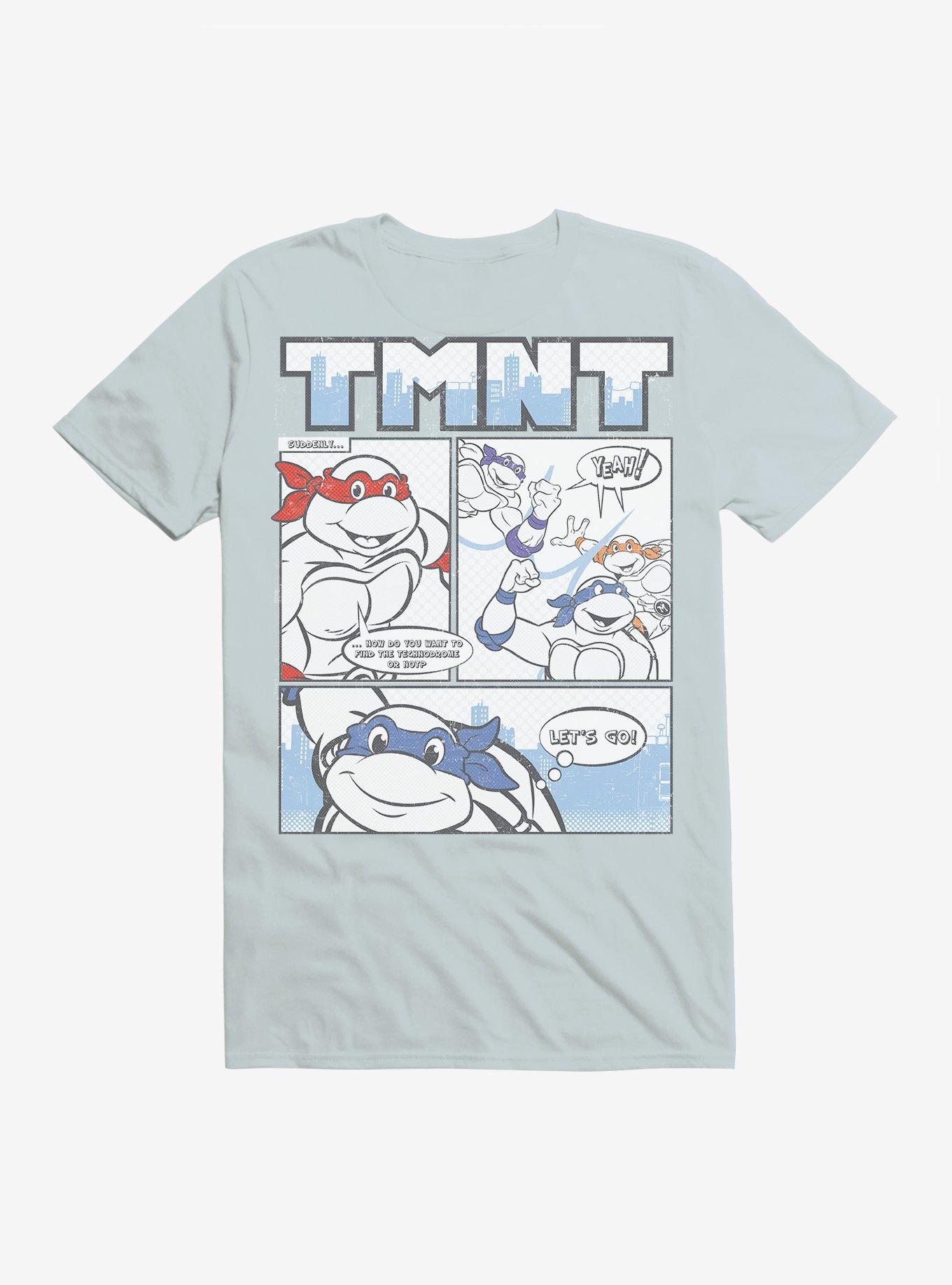 Teenage Mutant Ninja Turtles Comic Strip Group Outlines T-Shirt