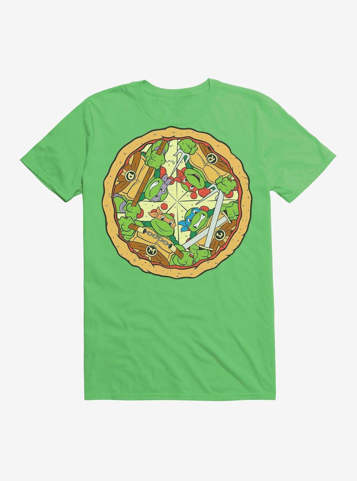 Teenage Mutant Ninja Turtles Group On Pizza Slices T-Shirt