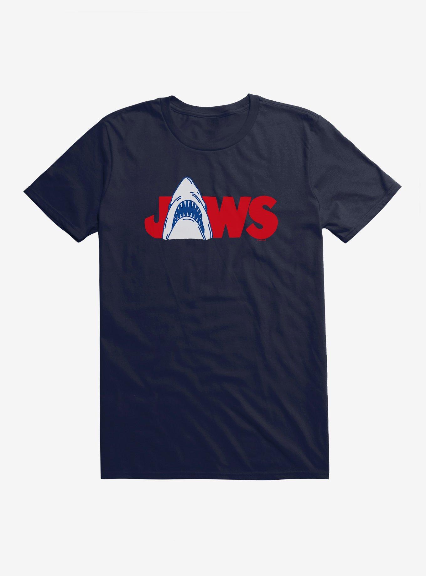 Jaws Logo T-Shirt, NAVY, hi-res