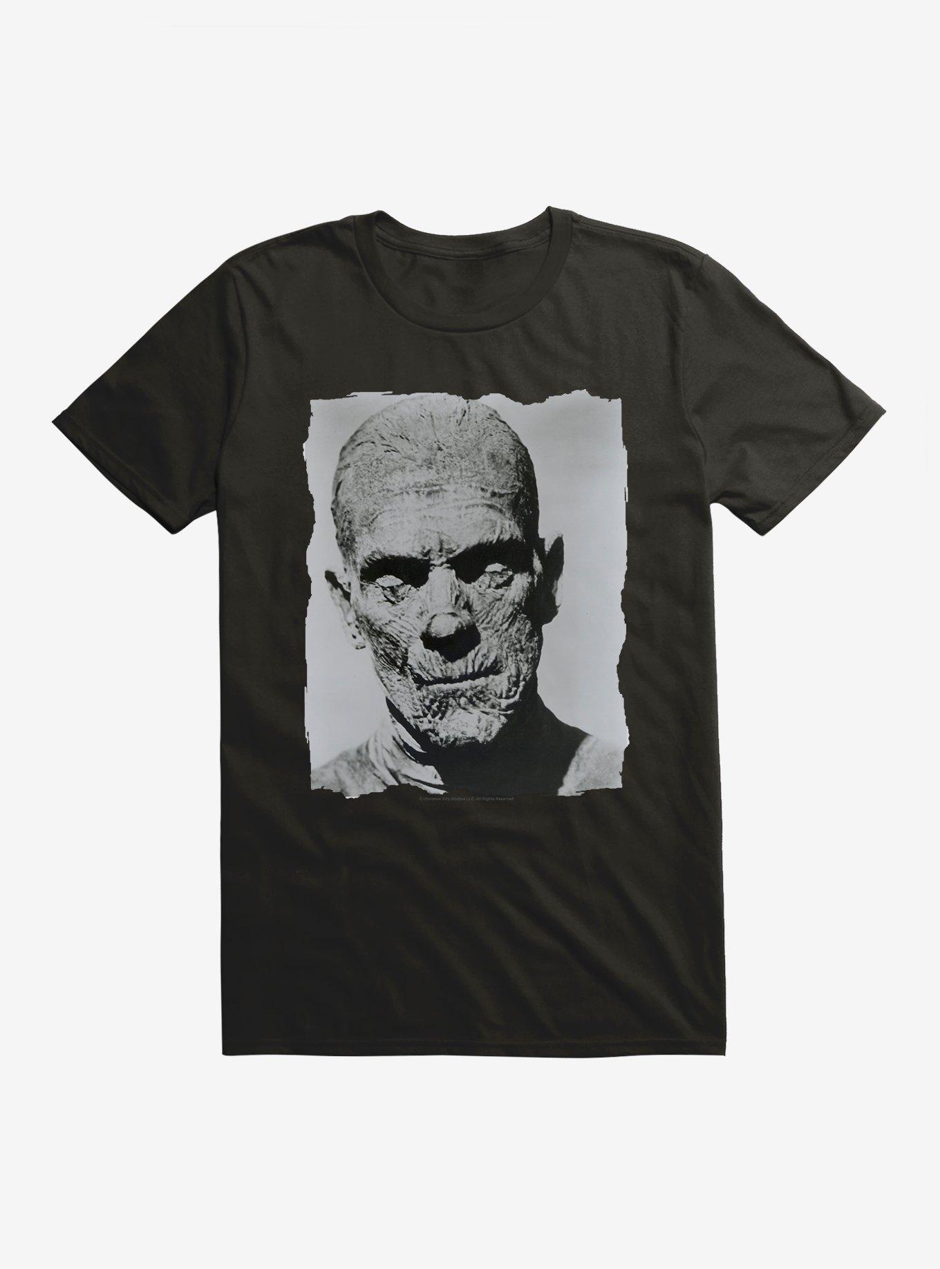 Universal Monsters The Mummy Vintage Black & White Portrait T-Shirt, , hi-res