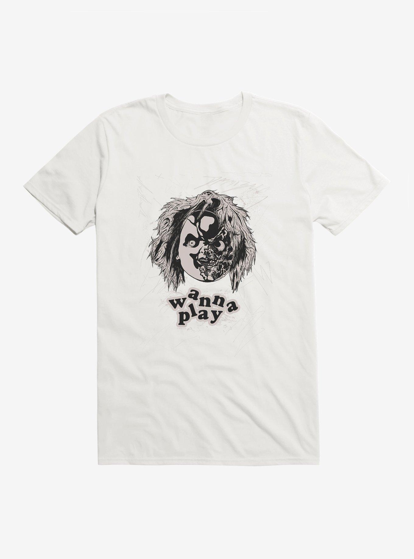 Chucky Wanna Play Face T-Shirt, WHITE, hi-res