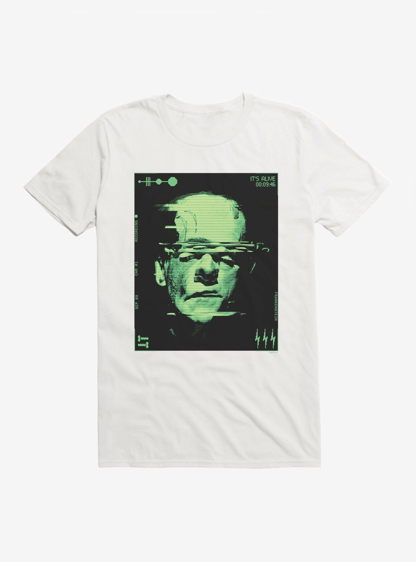 Universal Monsters Frankenstein It's Alive Glitch T-Shirt - WHITE | Hot ...