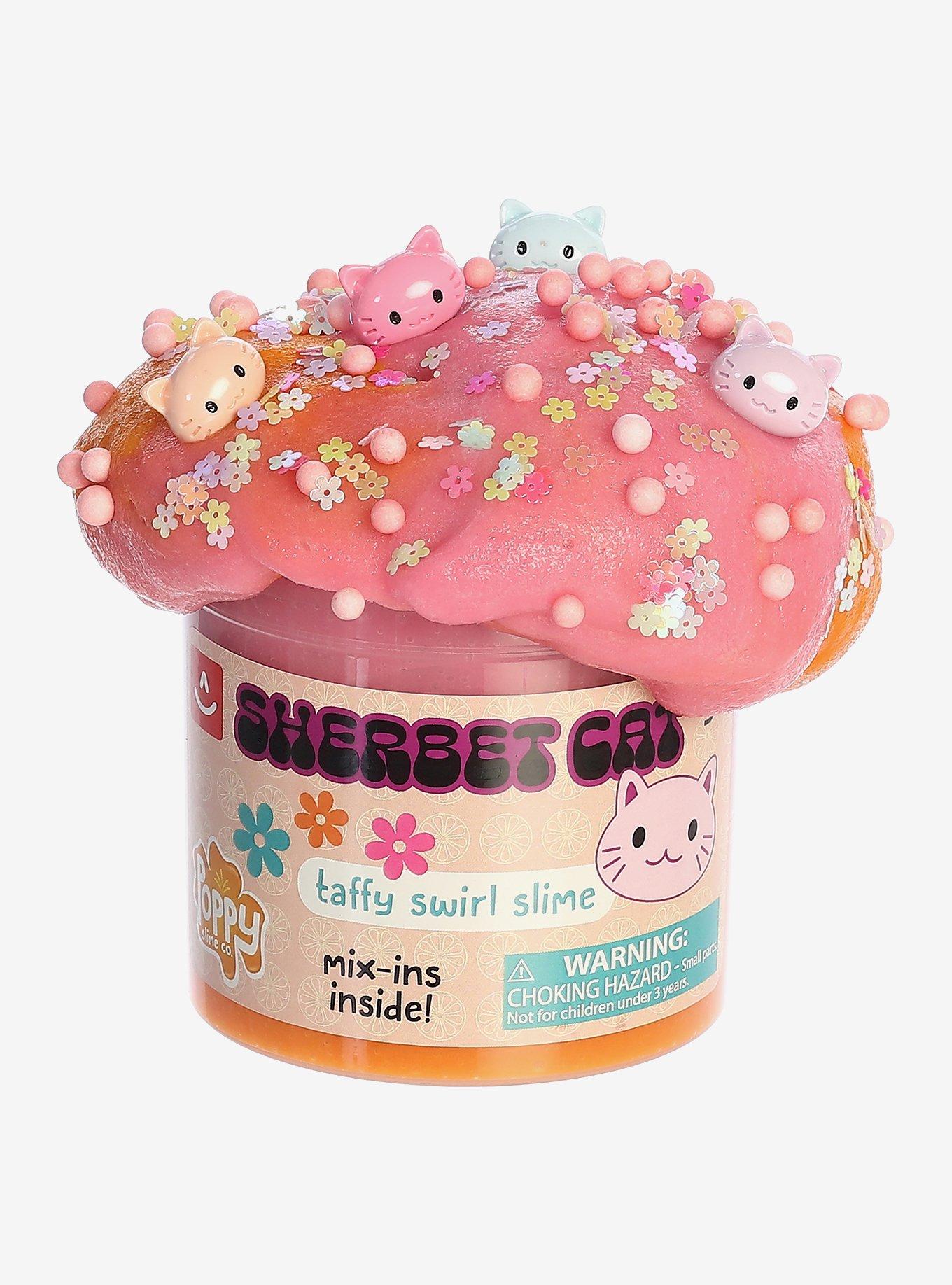Poppy Slime Co. Sherbet Cat Taffy Swirl Slime With Mix-Ins, , hi-res