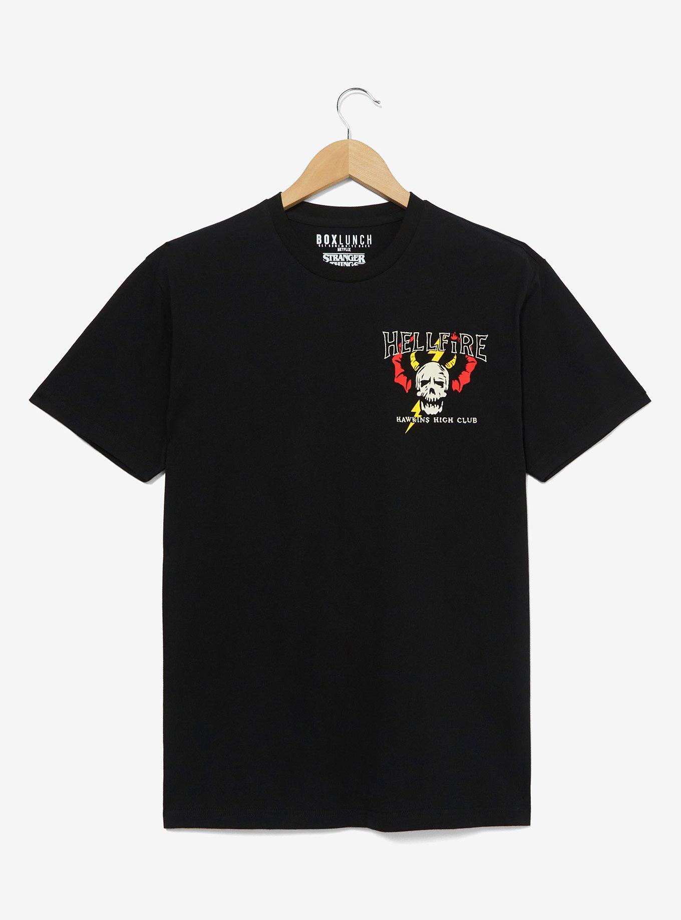 Stranger Things Hellfire Hawkins High Club T-Shirt — BoxLunch Exclusive, BLACK, hi-res