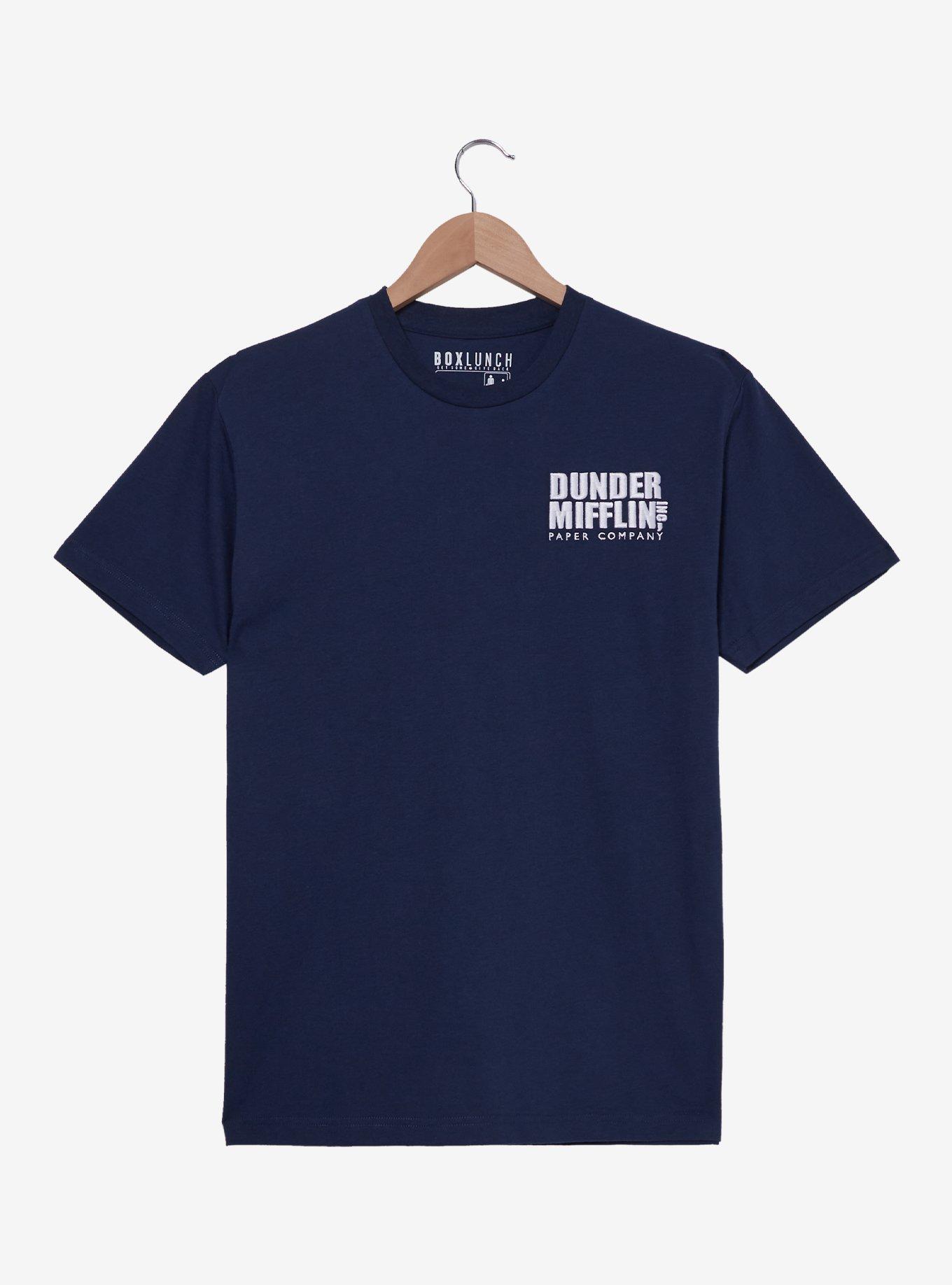 The Office Dunder Mifflin Embroidered T-Shirt - BoxLunch Exclusive, DARK BLUE, hi-res