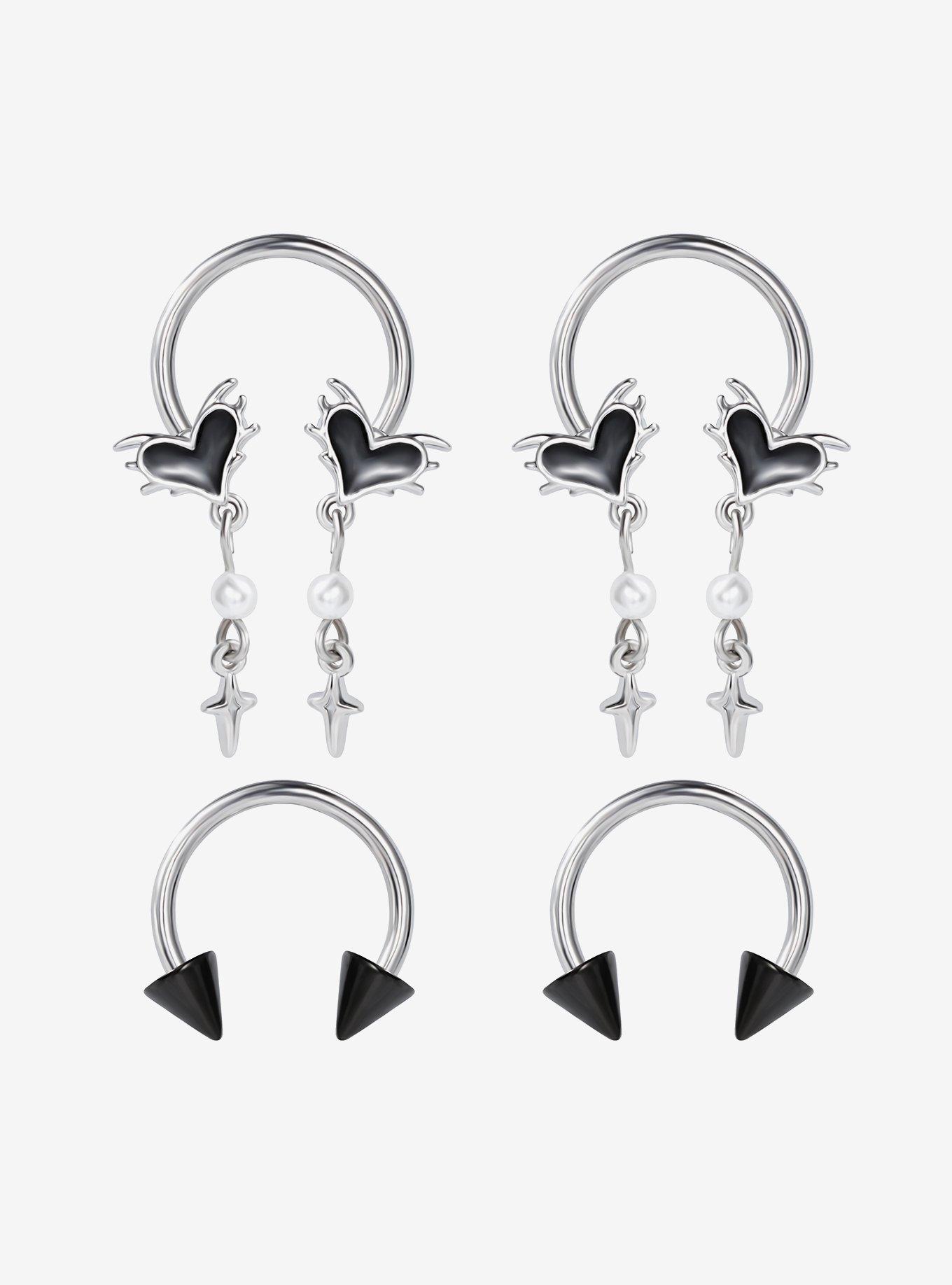 Steel Heart Spike Circular Barbell 4 Pack, , hi-res