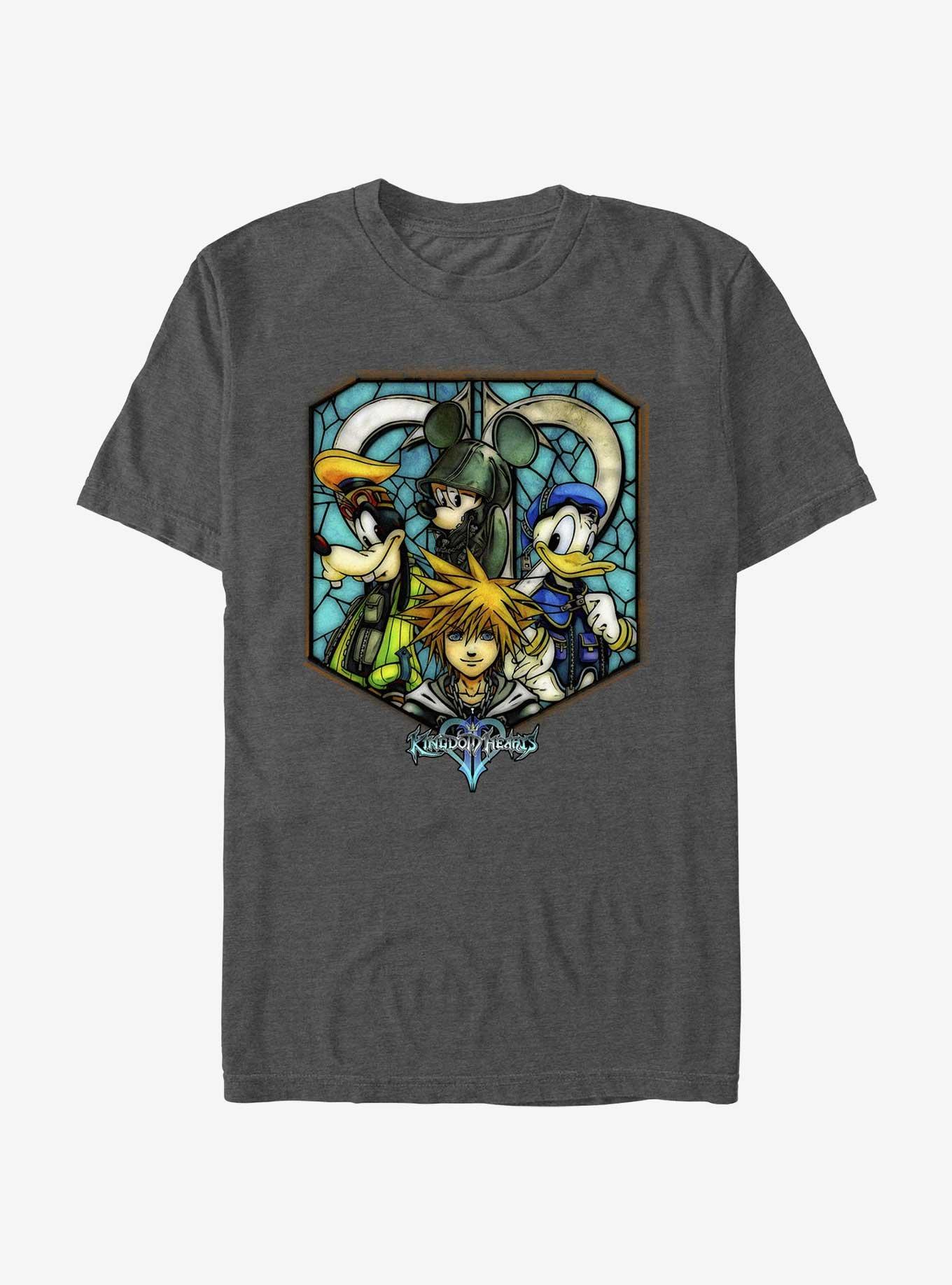 Disney Kingdom Hearts Stained Glass Team T-Shirt, CHAR HTR, hi-res