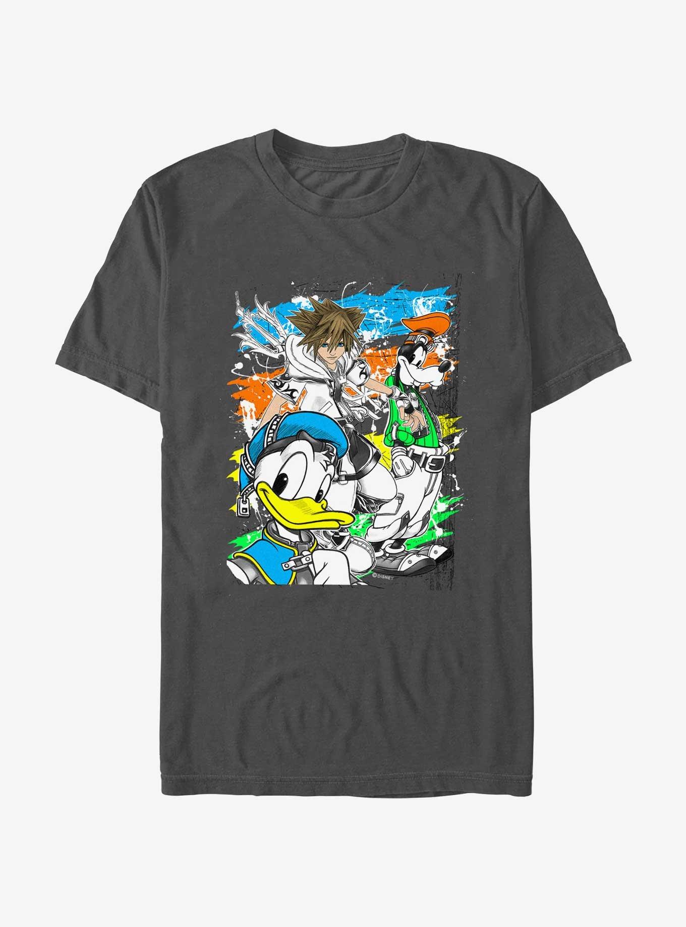 Disney Kingdom Hearts Colored In T-Shirt, CHARCOAL, hi-res