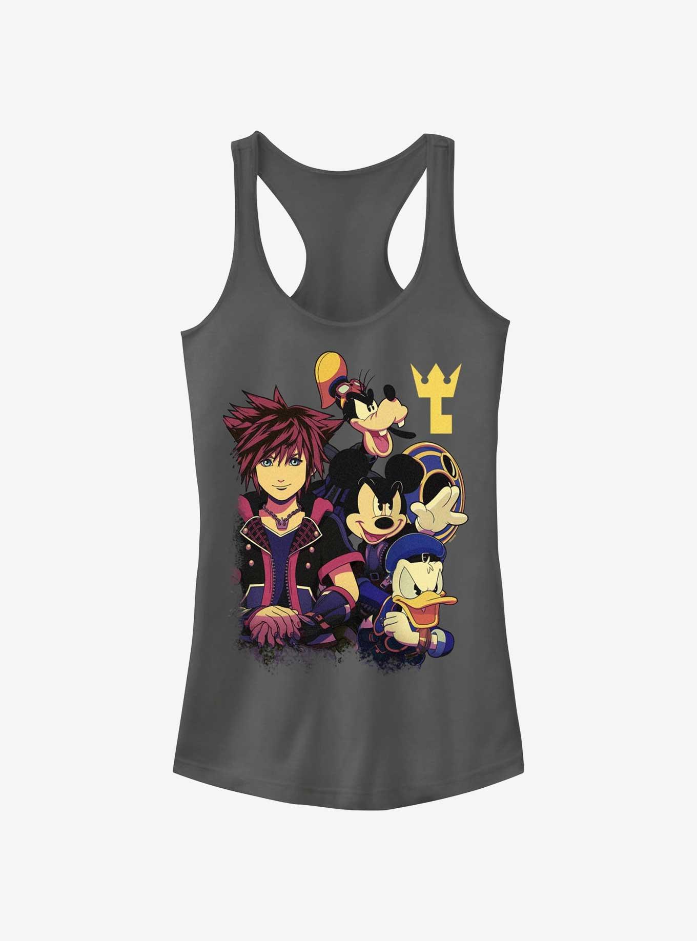 Disney Kingdom Hearts Sora's Team Girls Tank, CHARCOAL, hi-res
